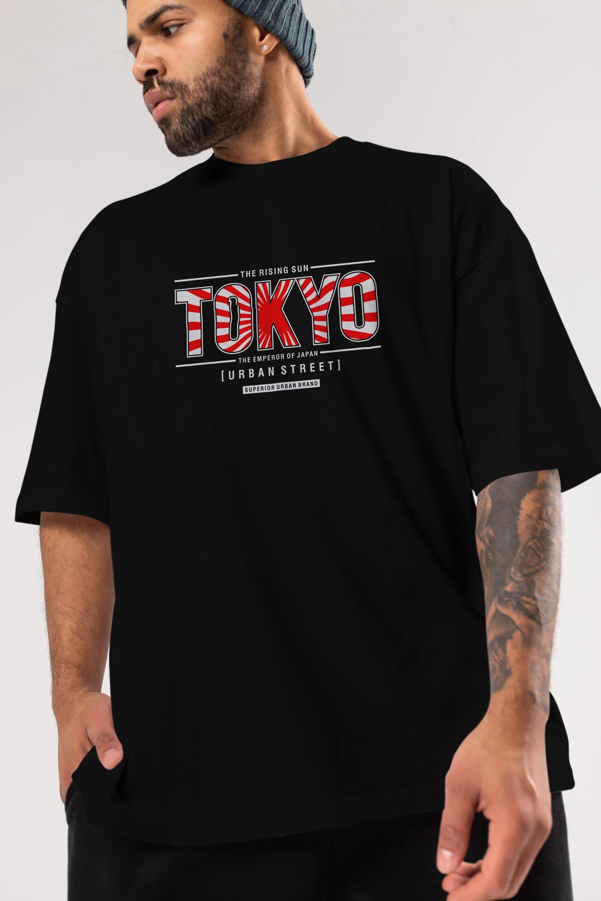 Tokyo Ön Baskılı Oversize t-shirt Erkek Kadın Unisex