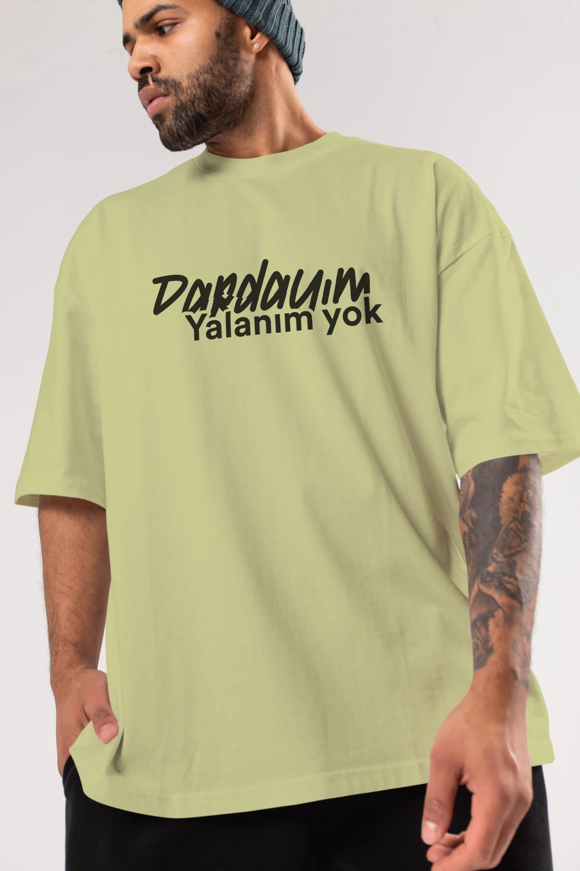 Dardayım Yalanım Yok Ön Baskılı Oversize t-shirt %100 pamuk Erkek Kadın Unisex