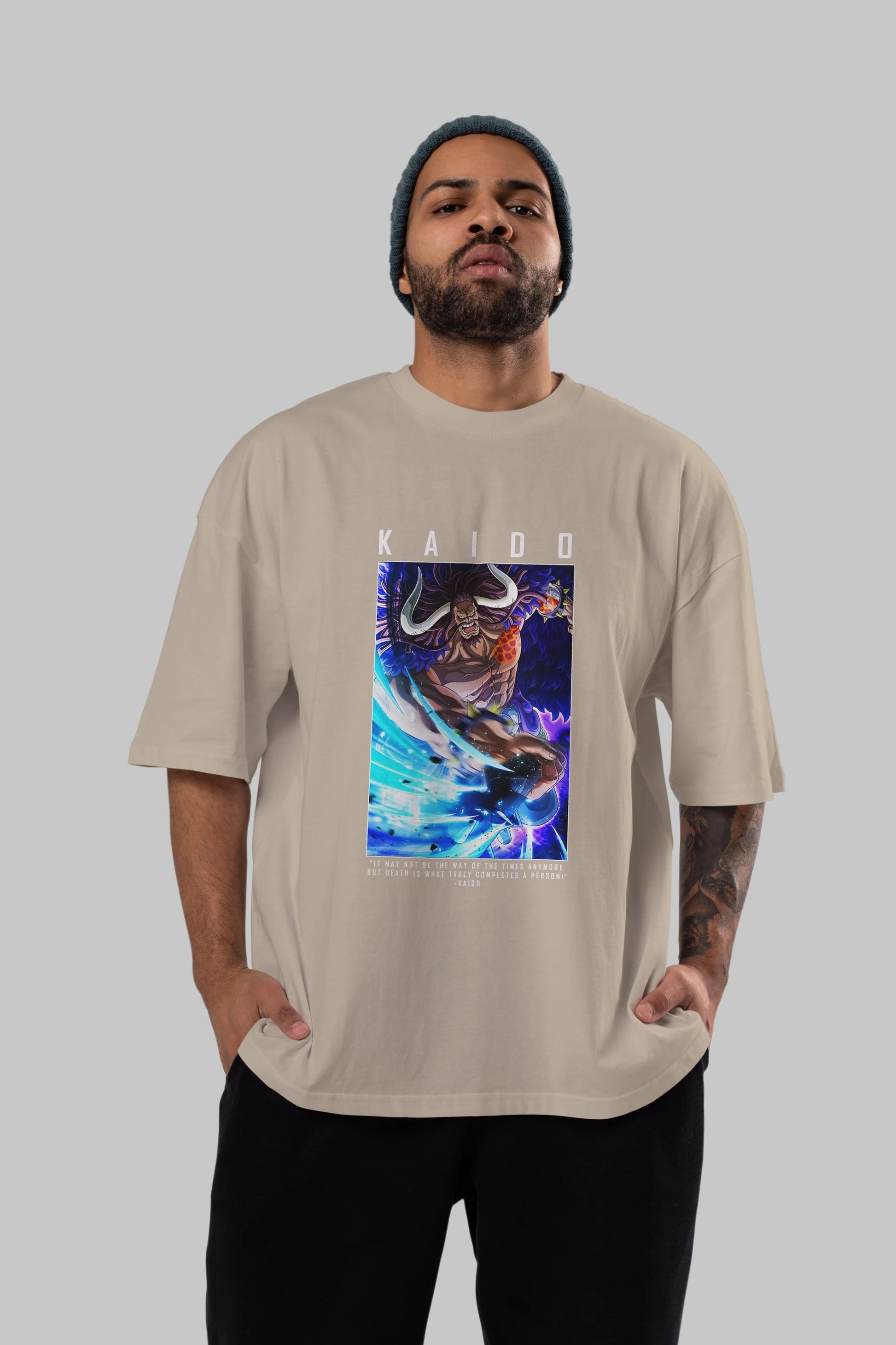 Kaido 2 Anime Ön Baskılı Oversize t-shirt Erkek Kadın Unisex