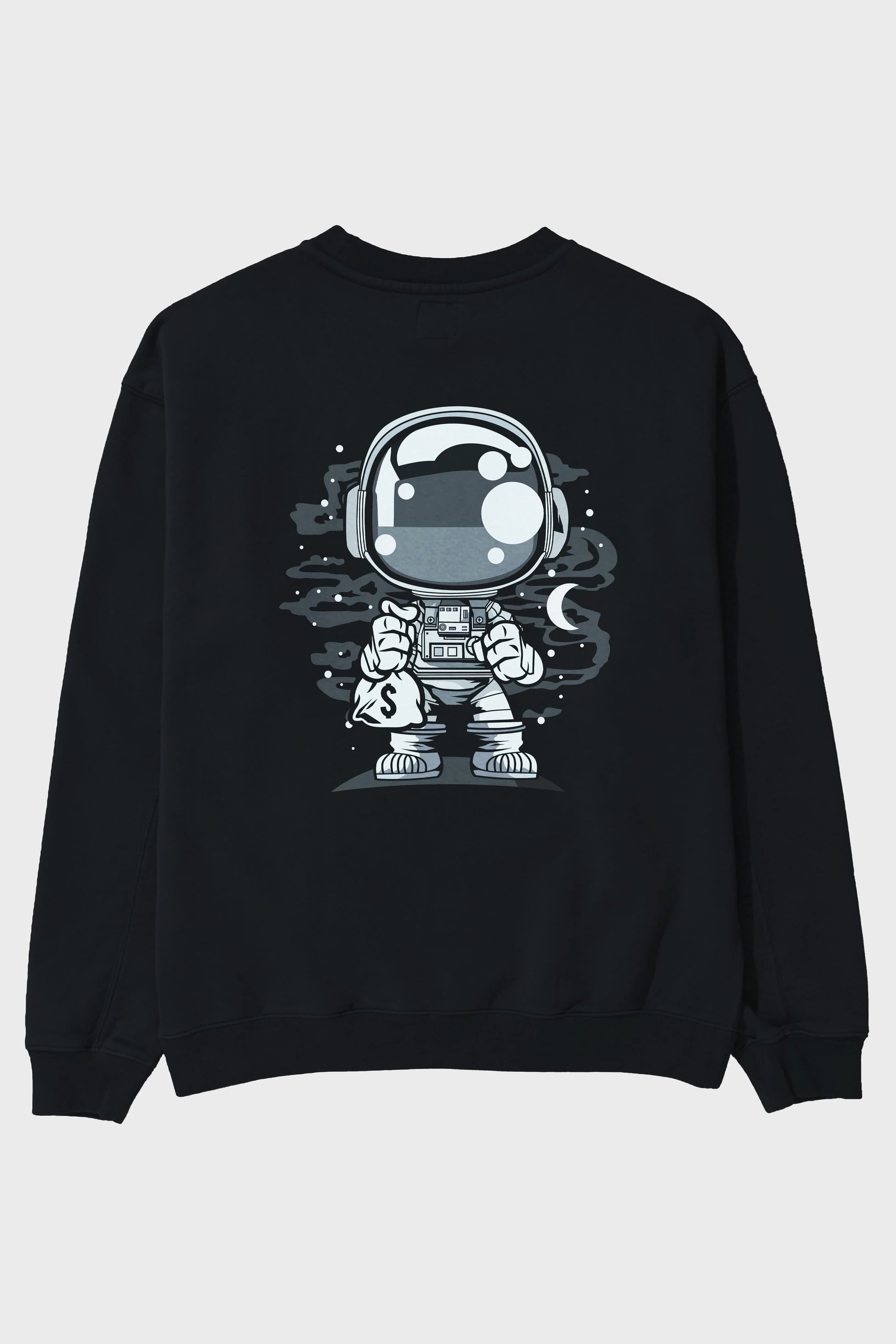 Astronaut Chibi Arka Baskılı Oversize Sweatshirt Erkek Kadın Unisex