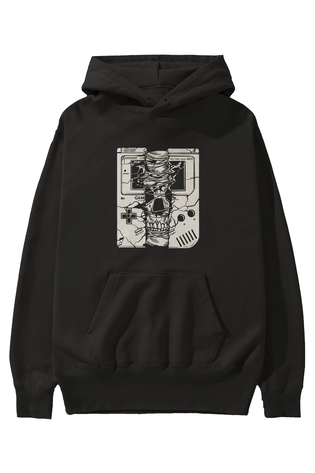 Gameboy Skull Ön Baskılı Hoodie Oversize Kapüşonlu Sweatshirt Erkek Kadın Unisex
