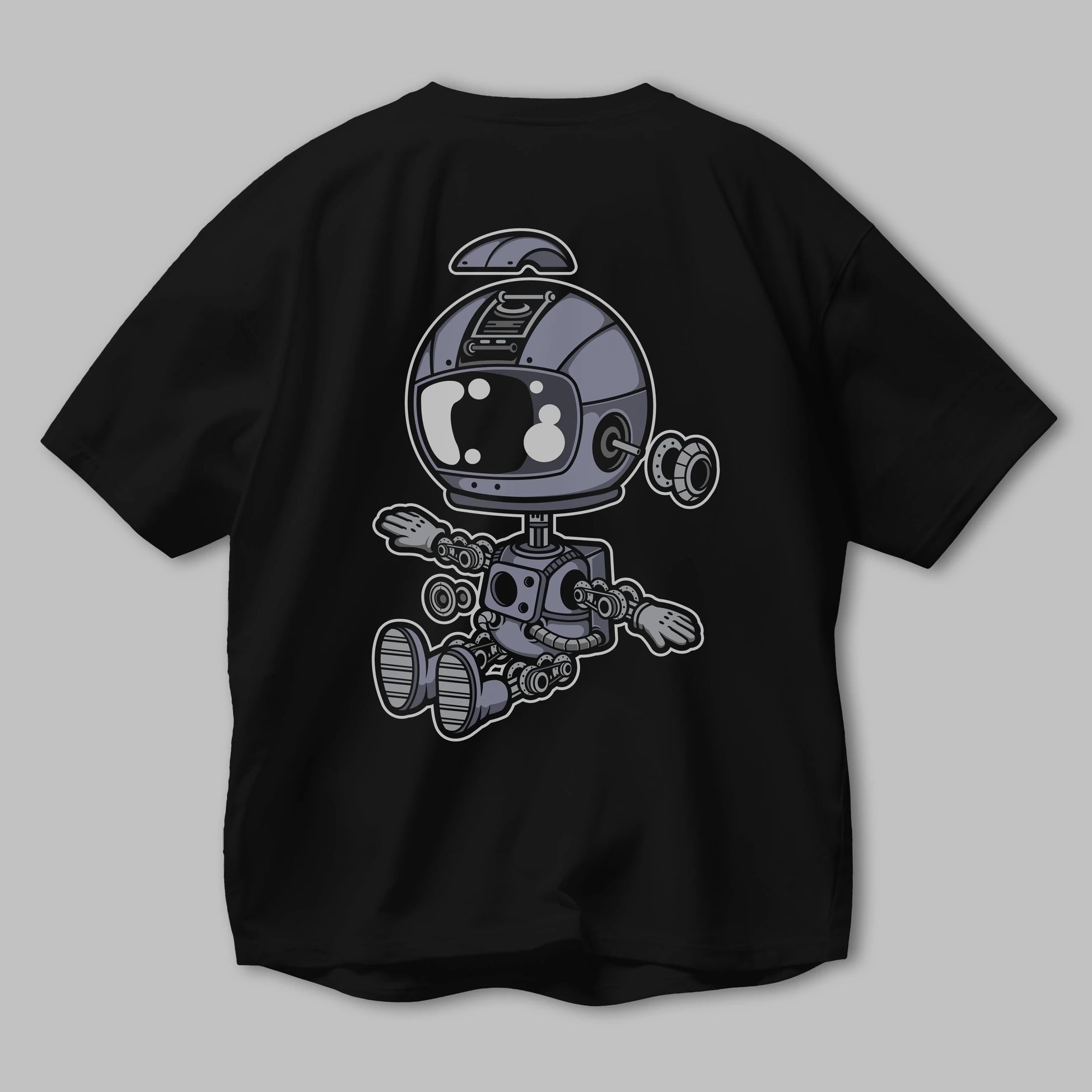 Astronaut Robot Arka Baskılı Oversize t-shirt Erkek Kadın Unisex
