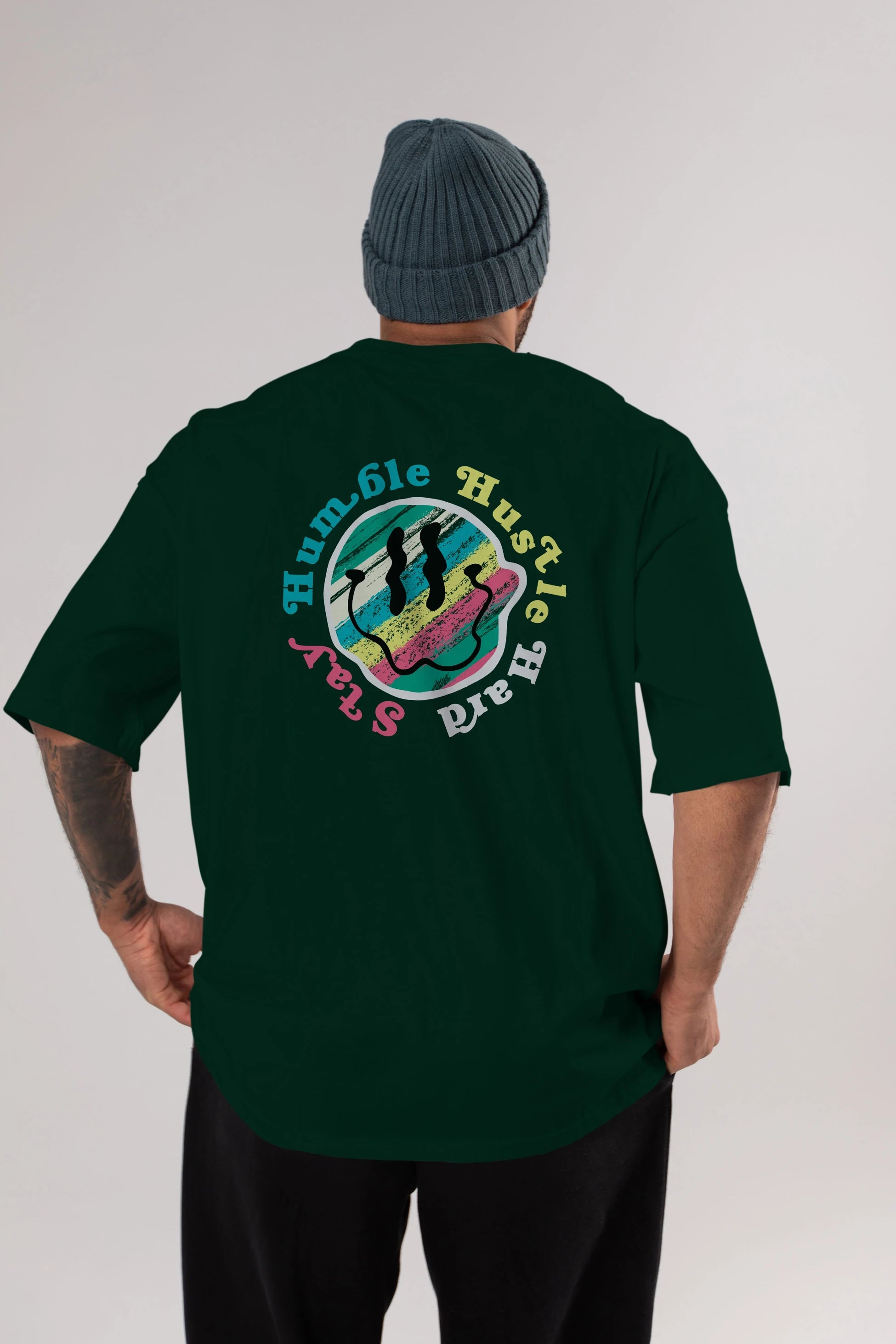 Stay Humble 2 Arka Baskılı Oversize t-shirt Erkek Kadın Unisex