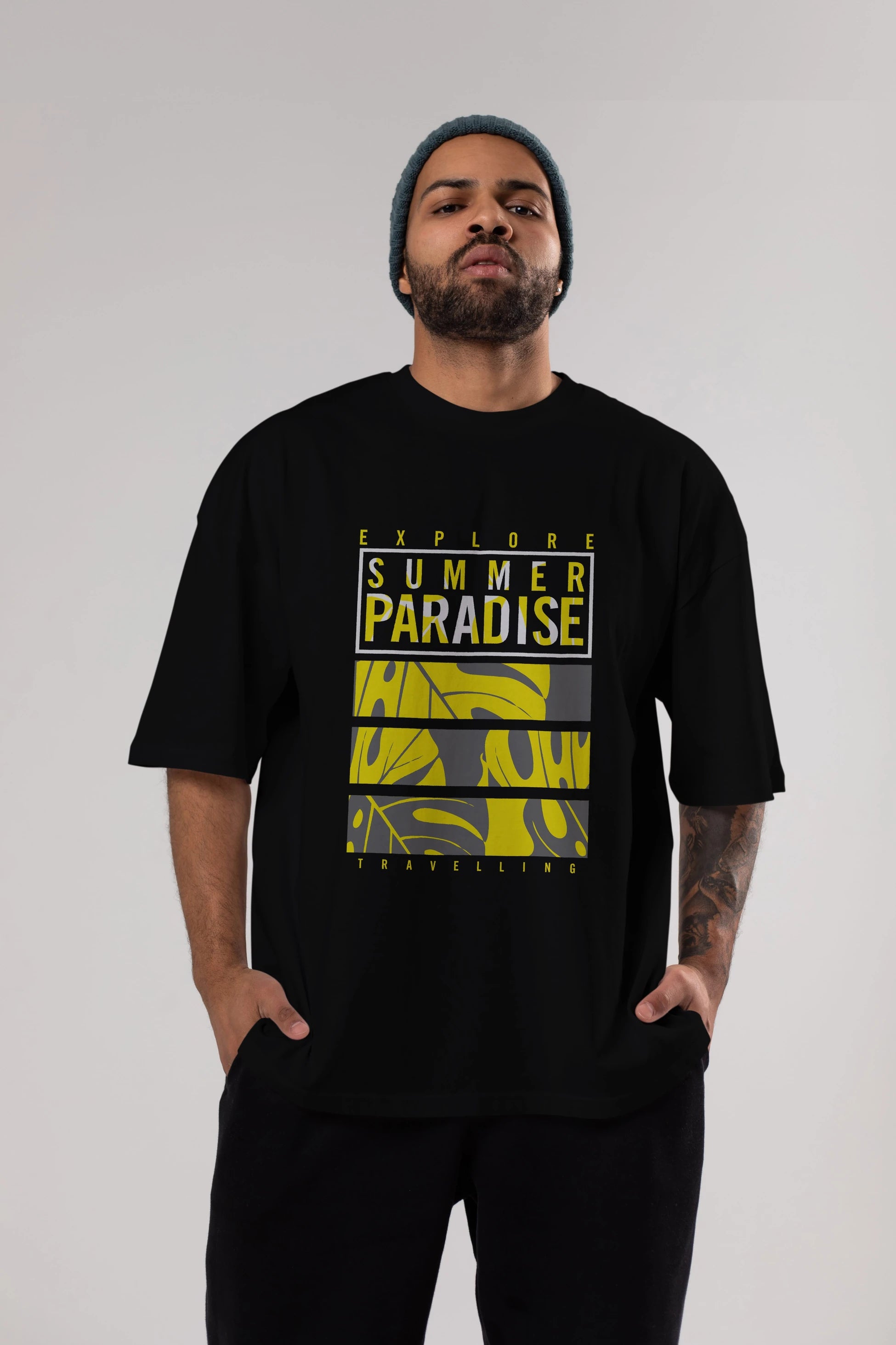 Summer Paradise Ön Baskılı Oversize t-shirt Erkek Kadın Unisex