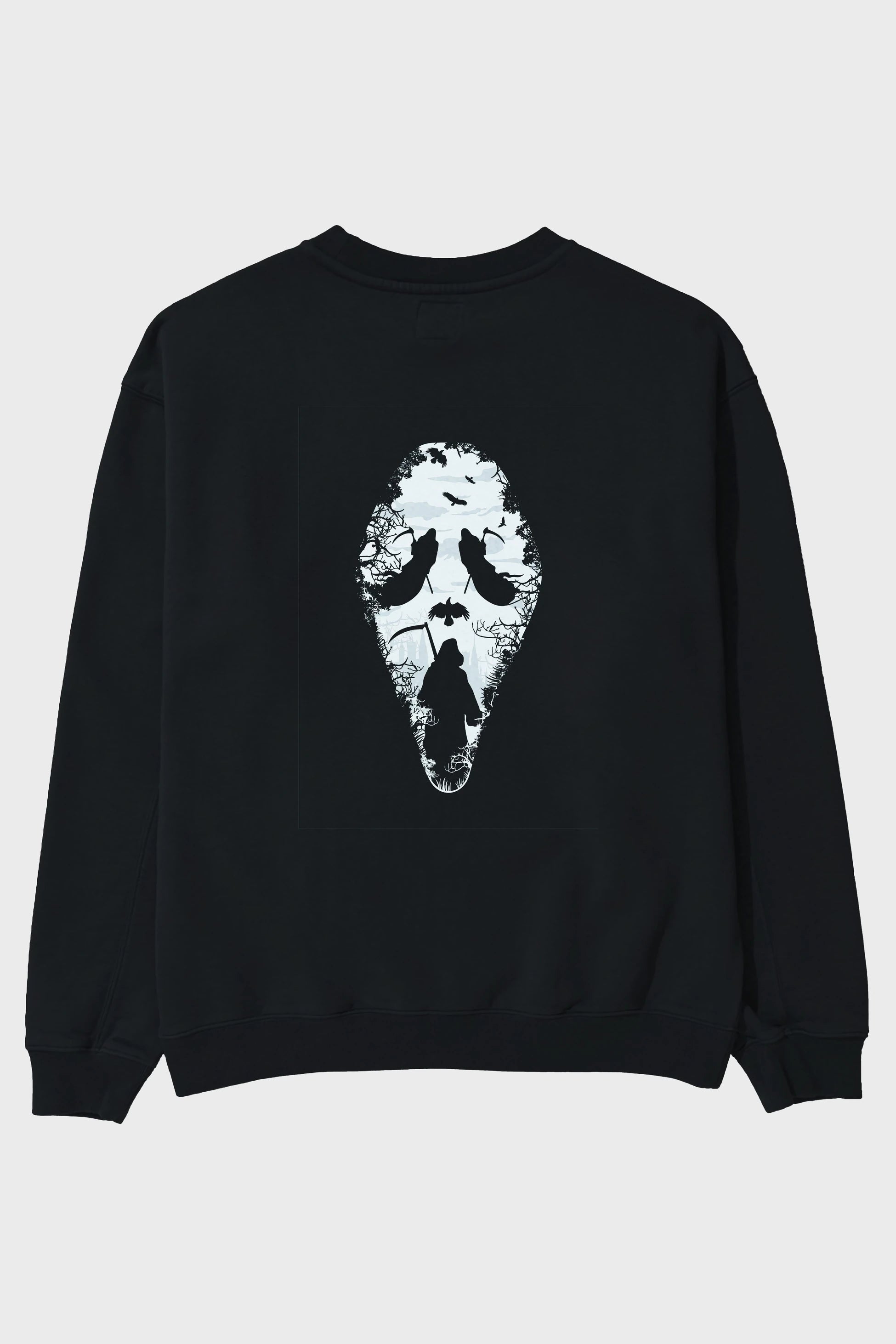 Reaper Scream Arka Baskılı Oversize Sweatshirt Erkek Kadın Unisex