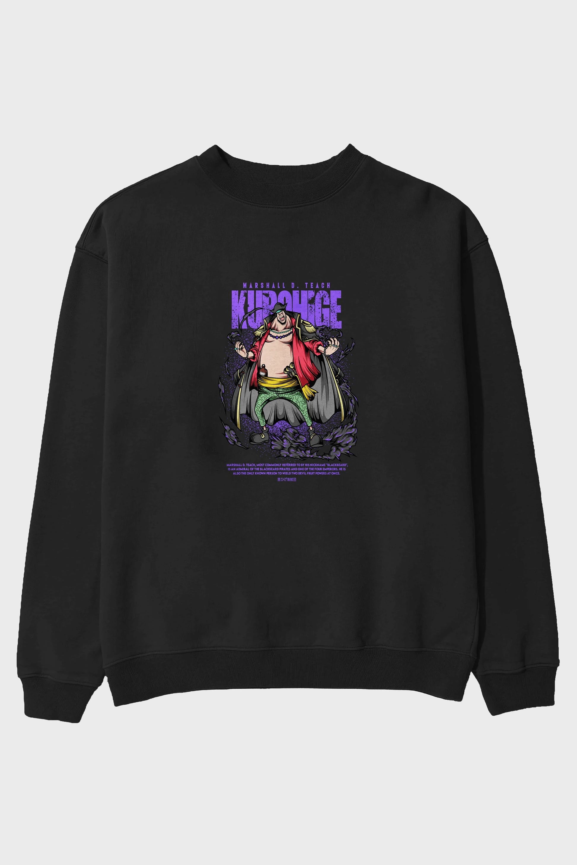 Marshall D. Teach Anime Ön Baskılı Oversize Sweatshirt Erkek Kadın Unisex