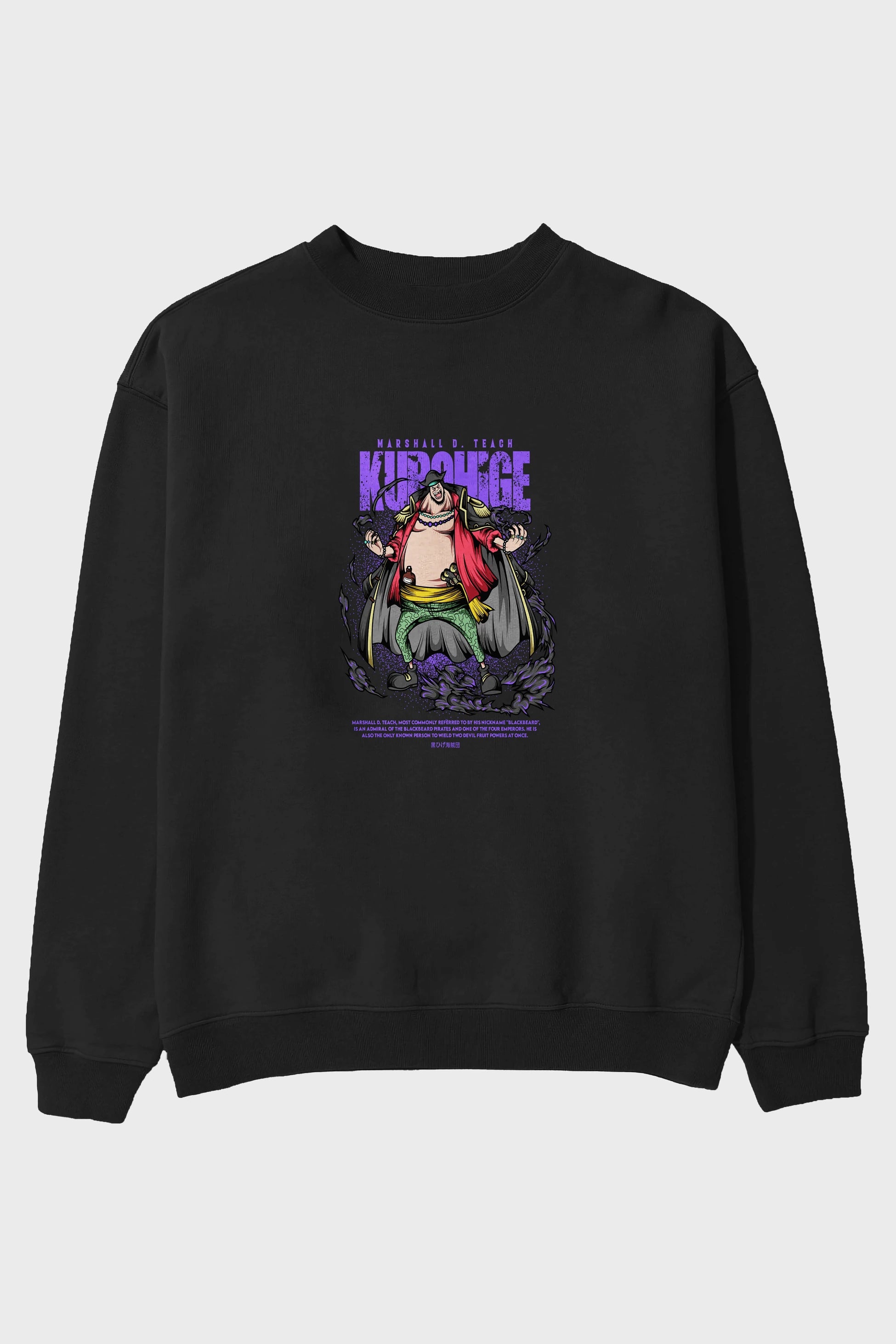 Marshall D. Teach Anime Ön Baskılı Oversize Sweatshirt Erkek Kadın Unisex