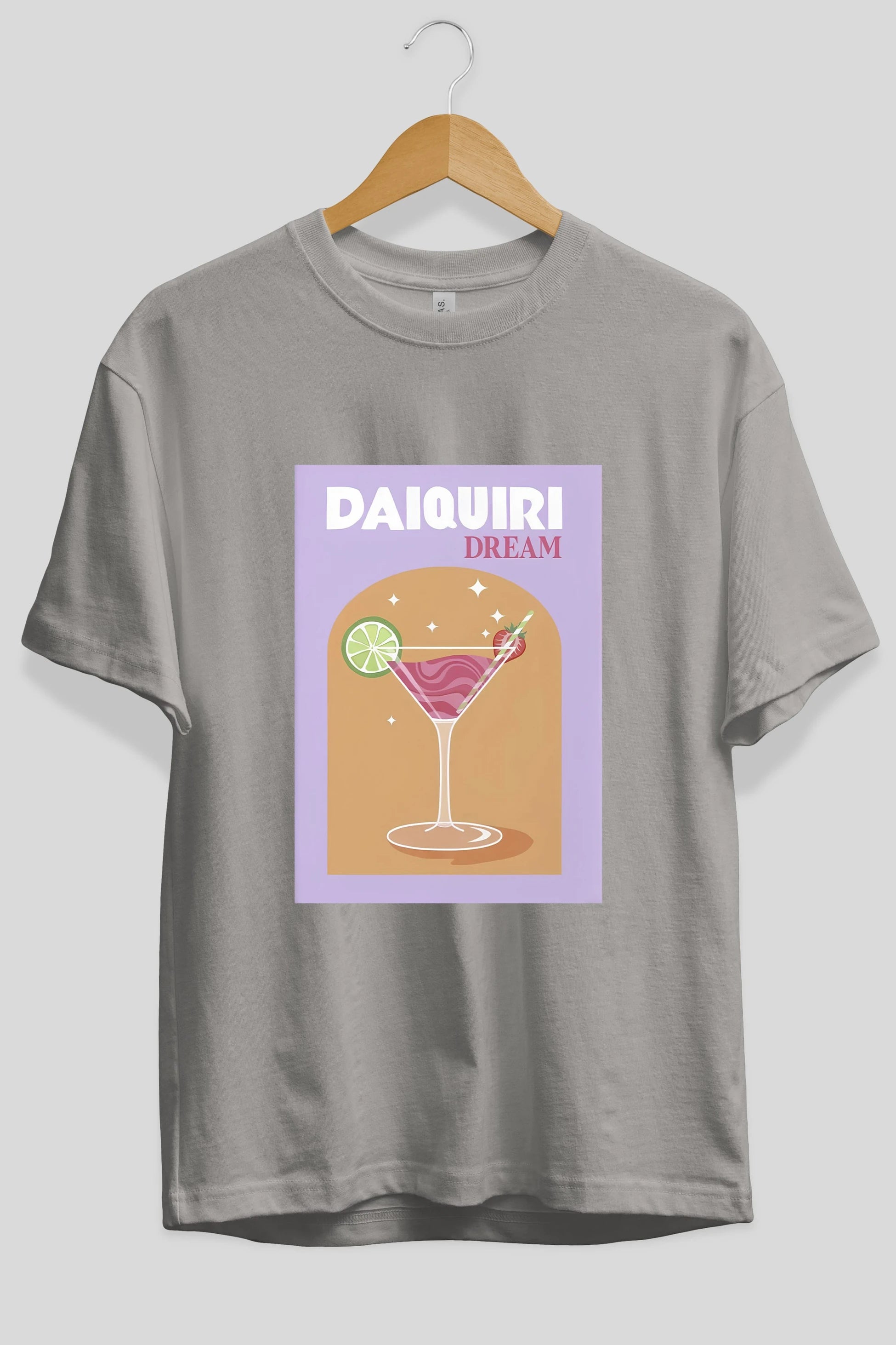 Daiquiri Dream Ön Baskılı Oversize t-shirt Erkek Kadın Unisex %100 Pamuk Bisiklet Yaka tişort