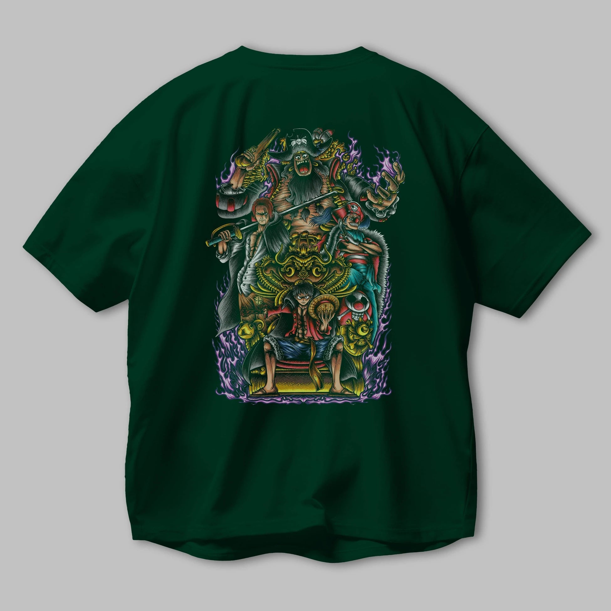 ONE PIECE (8) Anime Arka Baskılı Oversize t-shirt Erkek Kadın Unisex
