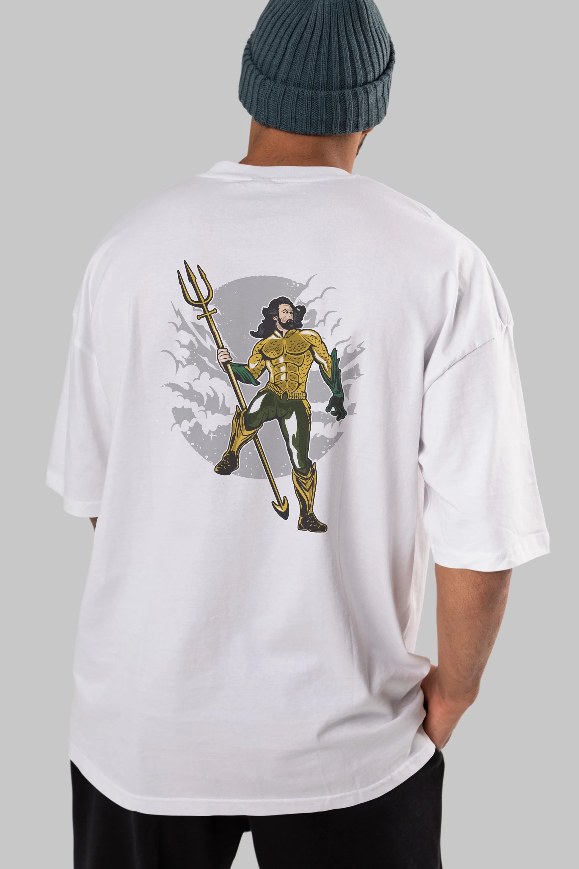 AQUAMAN Arka Baskılı Oversize t-shirt Erkek Kadın Unisex %100 Pamuk
