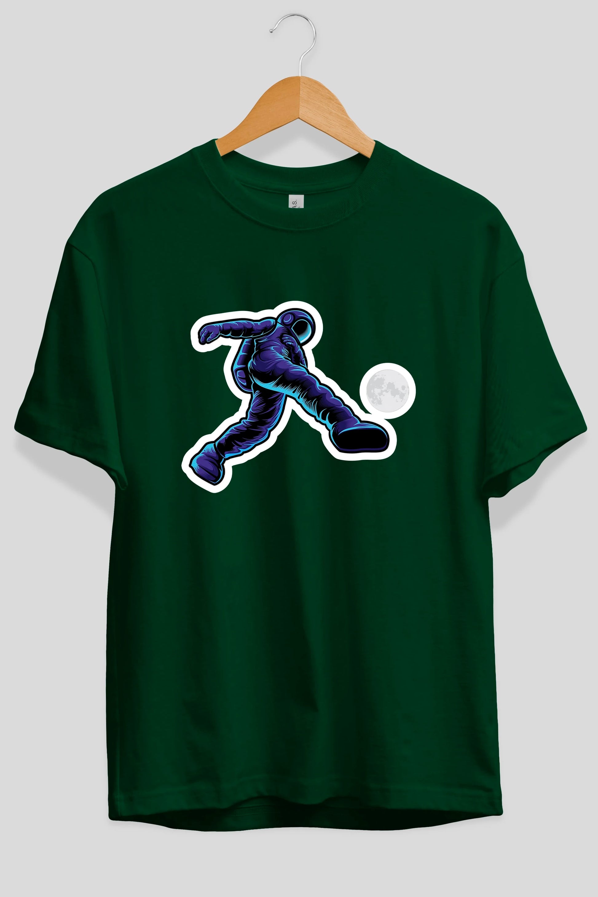 Astroball in Space Sticker Ön Baskılı Oversize t-shirt Erkek Kadın Unisex
