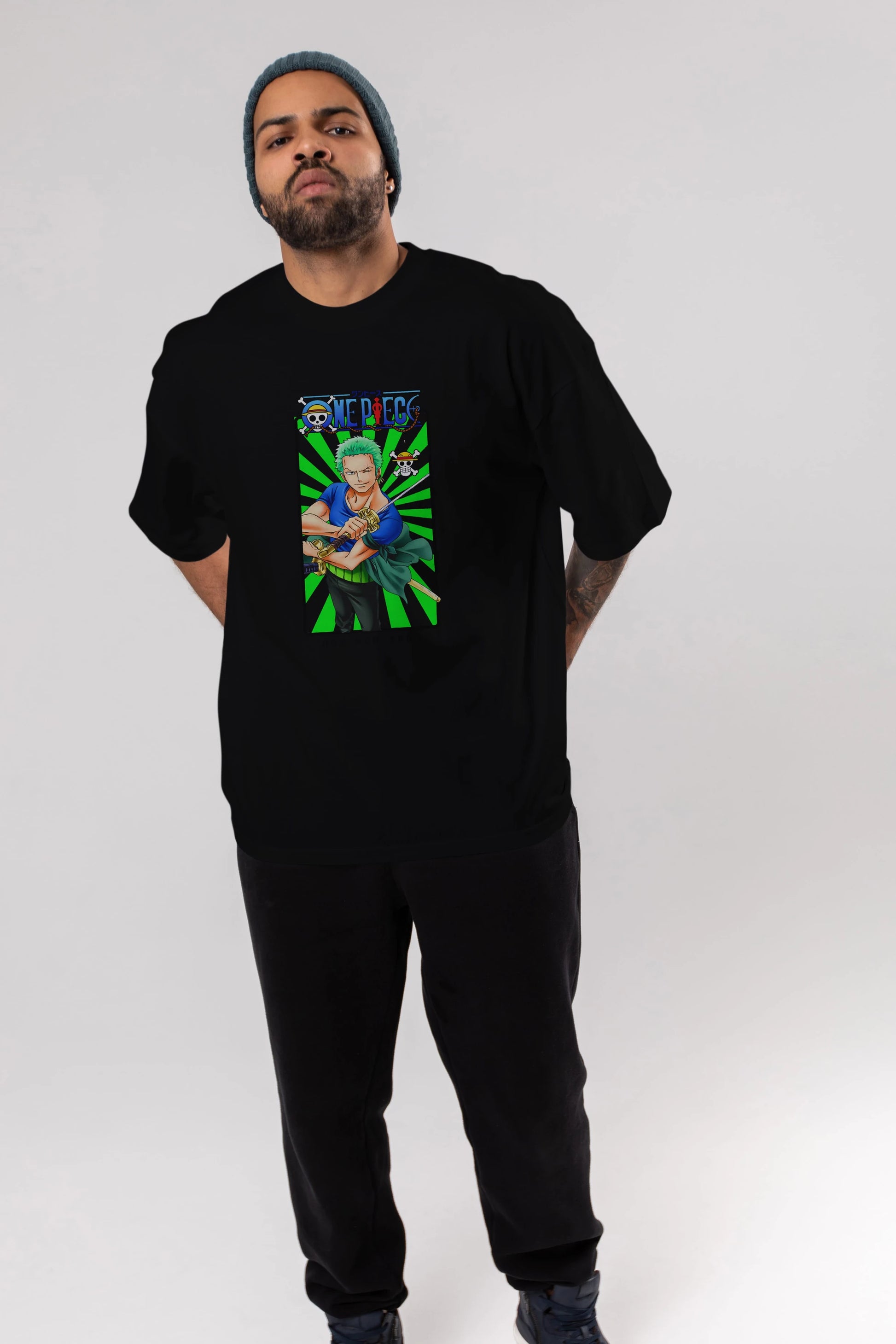Roronoa Zoro 6 Anime Ön Baskılı Oversize t-shirt Erkek Kadın Unisex