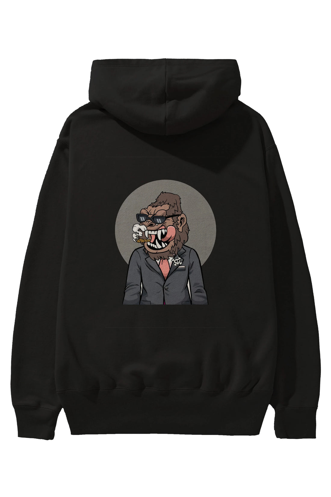 Monkey Suits Arka Baskılı Hoodie Oversize Kapüşonlu Sweatshirt Erkek Kadın Unisex