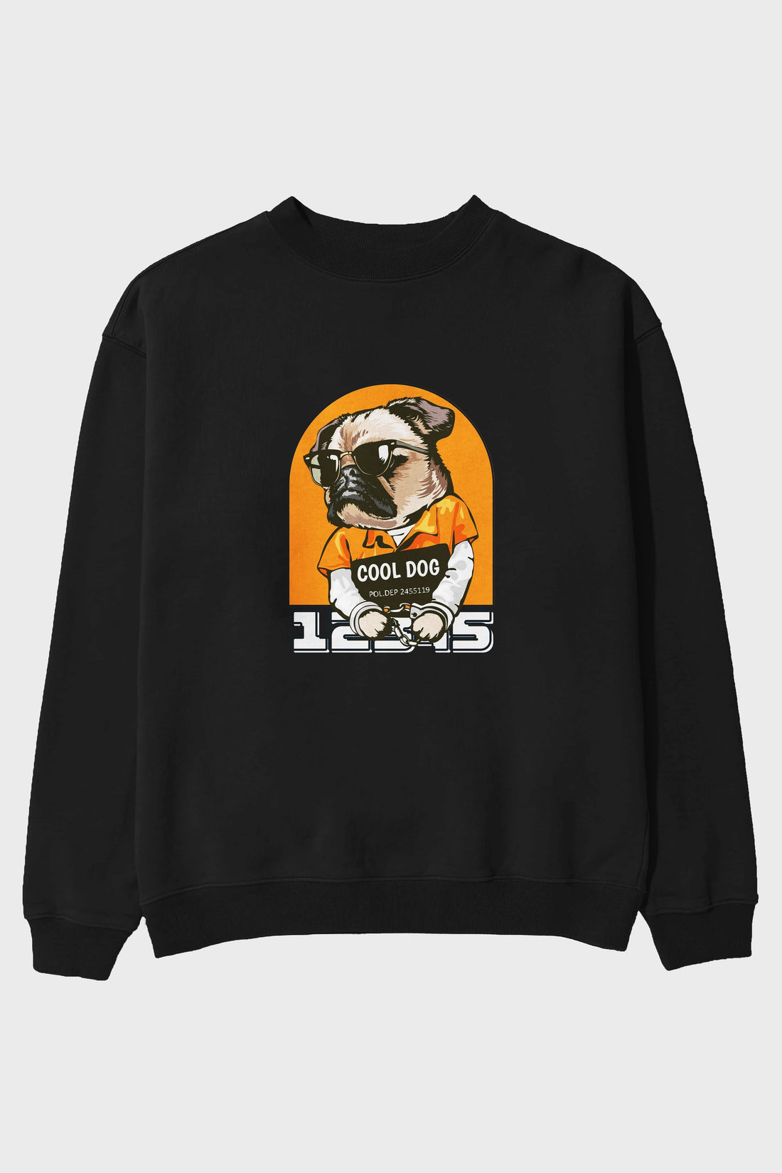 Cool Dog Ön Baskılı Oversize Sweatshirt Erkek Kadın Unisex