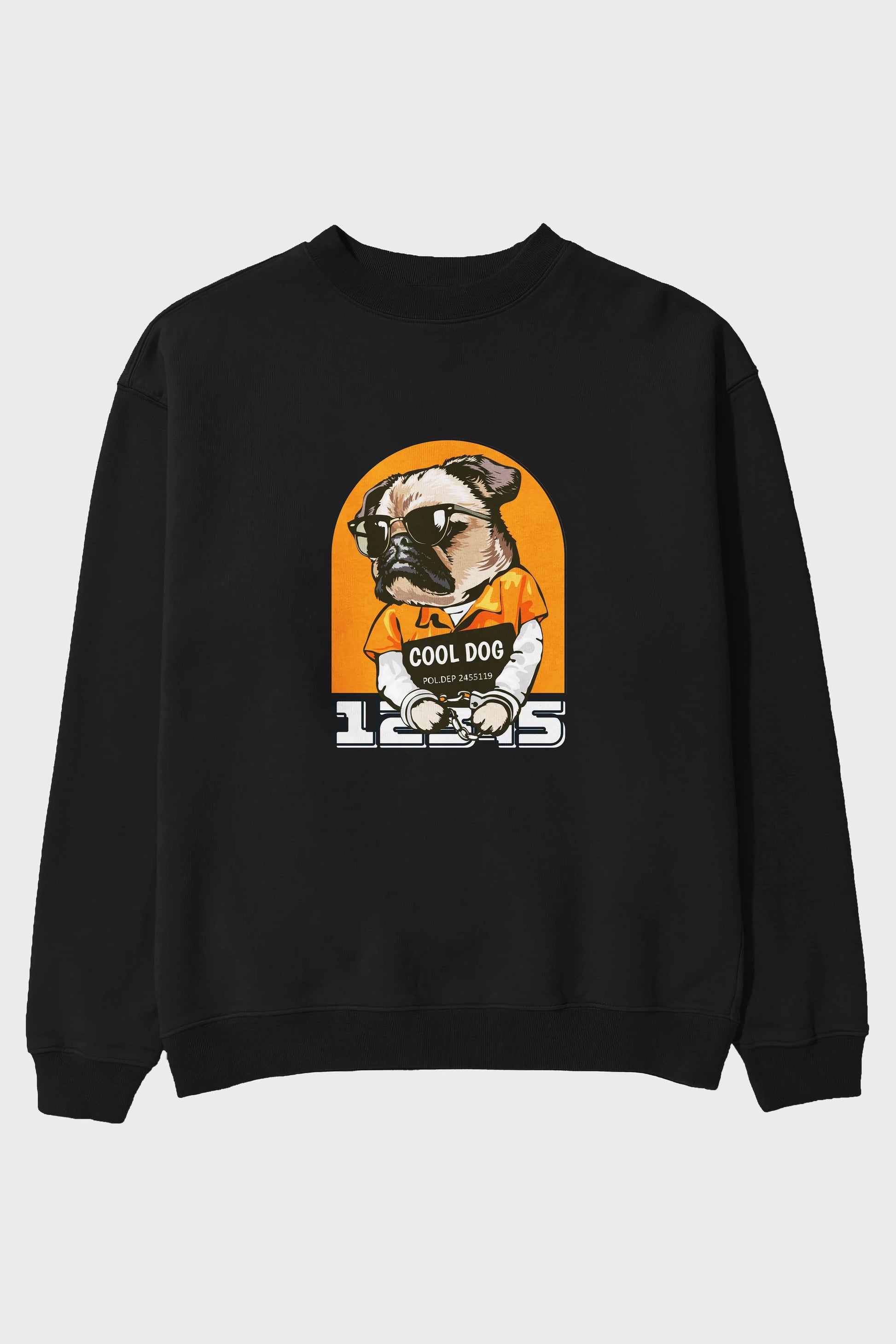 Cool Dog Ön Baskılı Oversize Sweatshirt Erkek Kadın Unisex