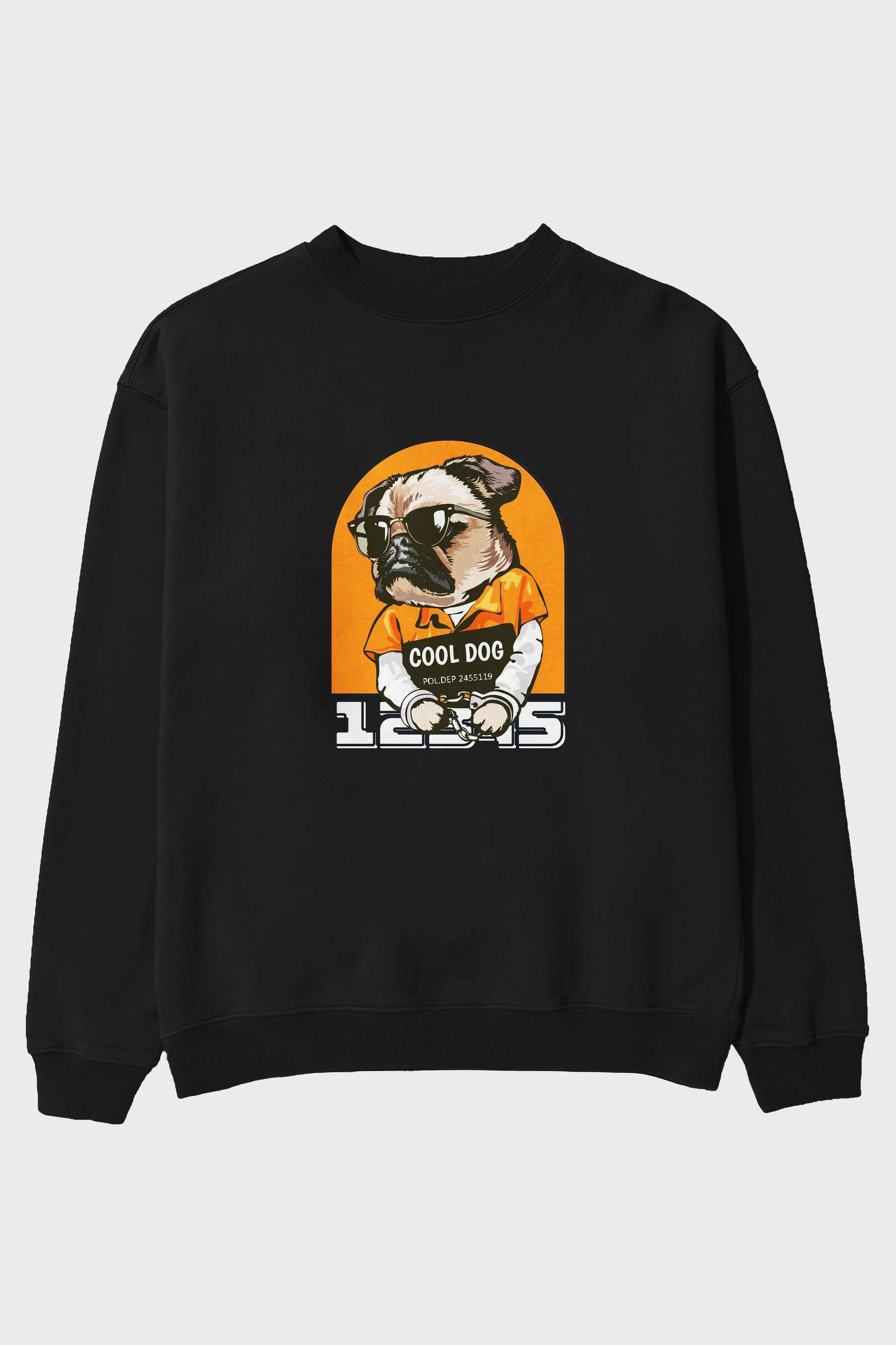 Cool Dog Ön Baskılı Oversize Sweatshirt Erkek Kadın Unisex