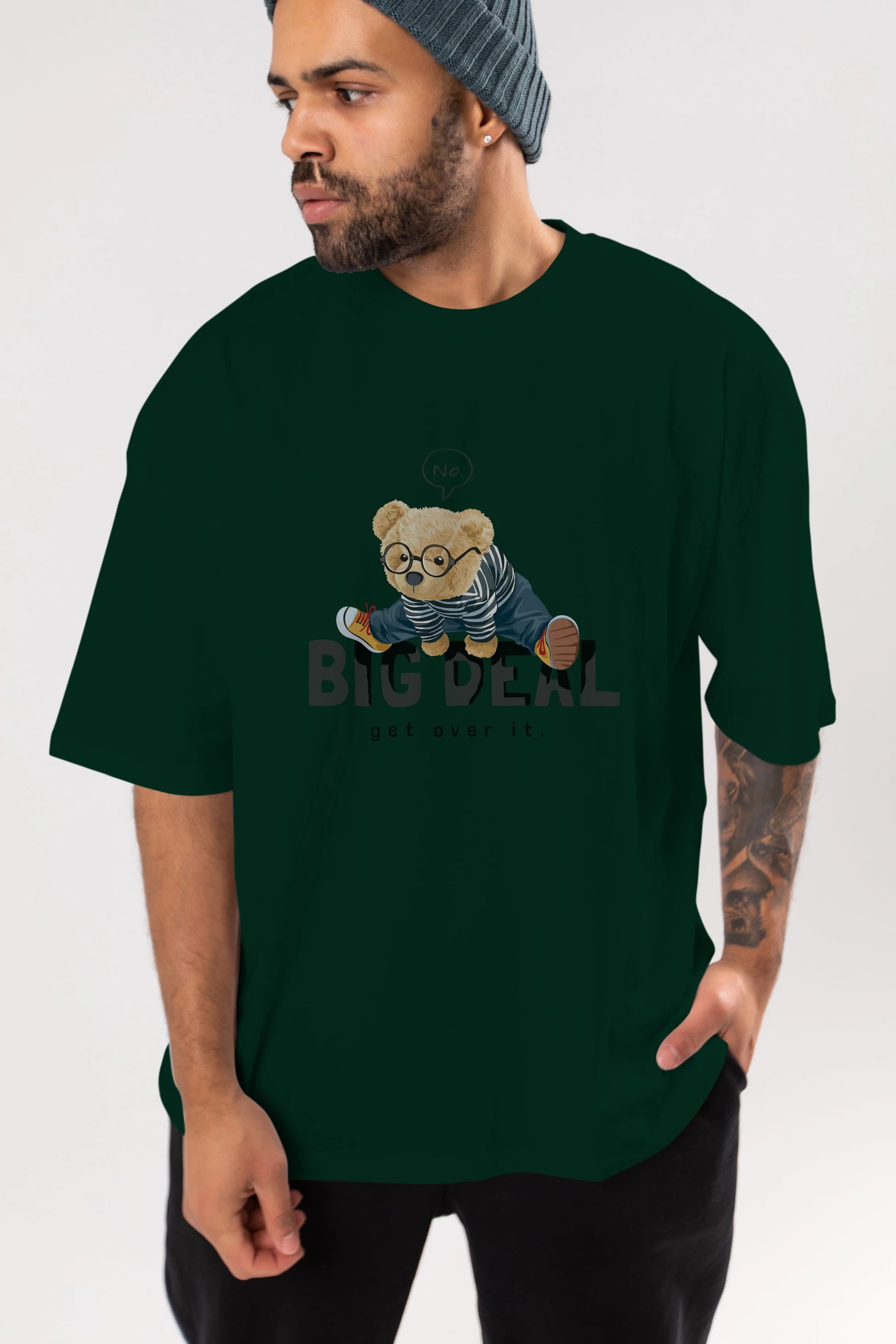 Teddy Bear Big Deal Ön Baskılı Oversize t-shirt Erkek Kadın Unisex %100 Pamuk