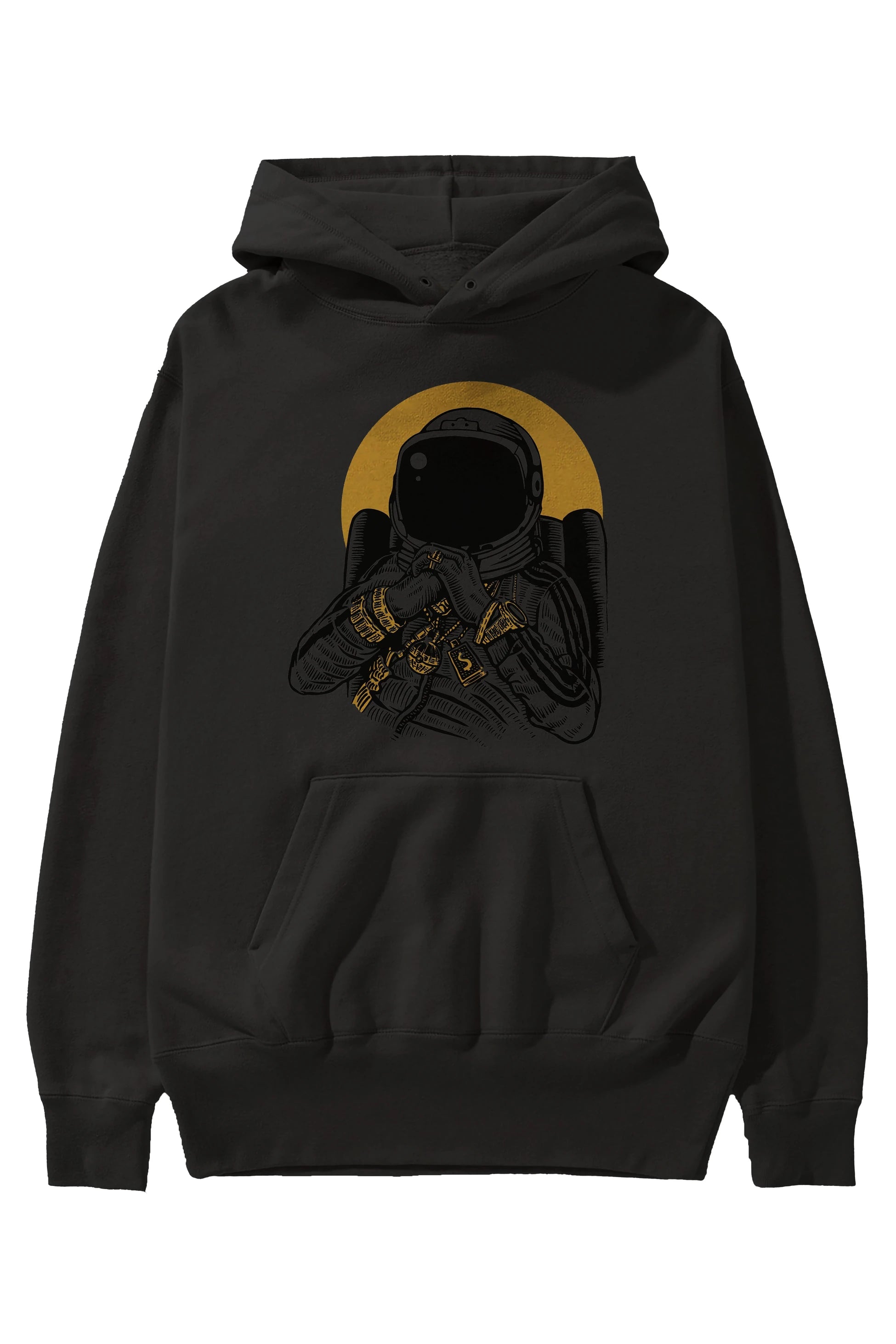 Space Dee Jay Ön Baskılı Hoodie Oversize Kapüşonlu Sweatshirt Erkek Kadın Unisex