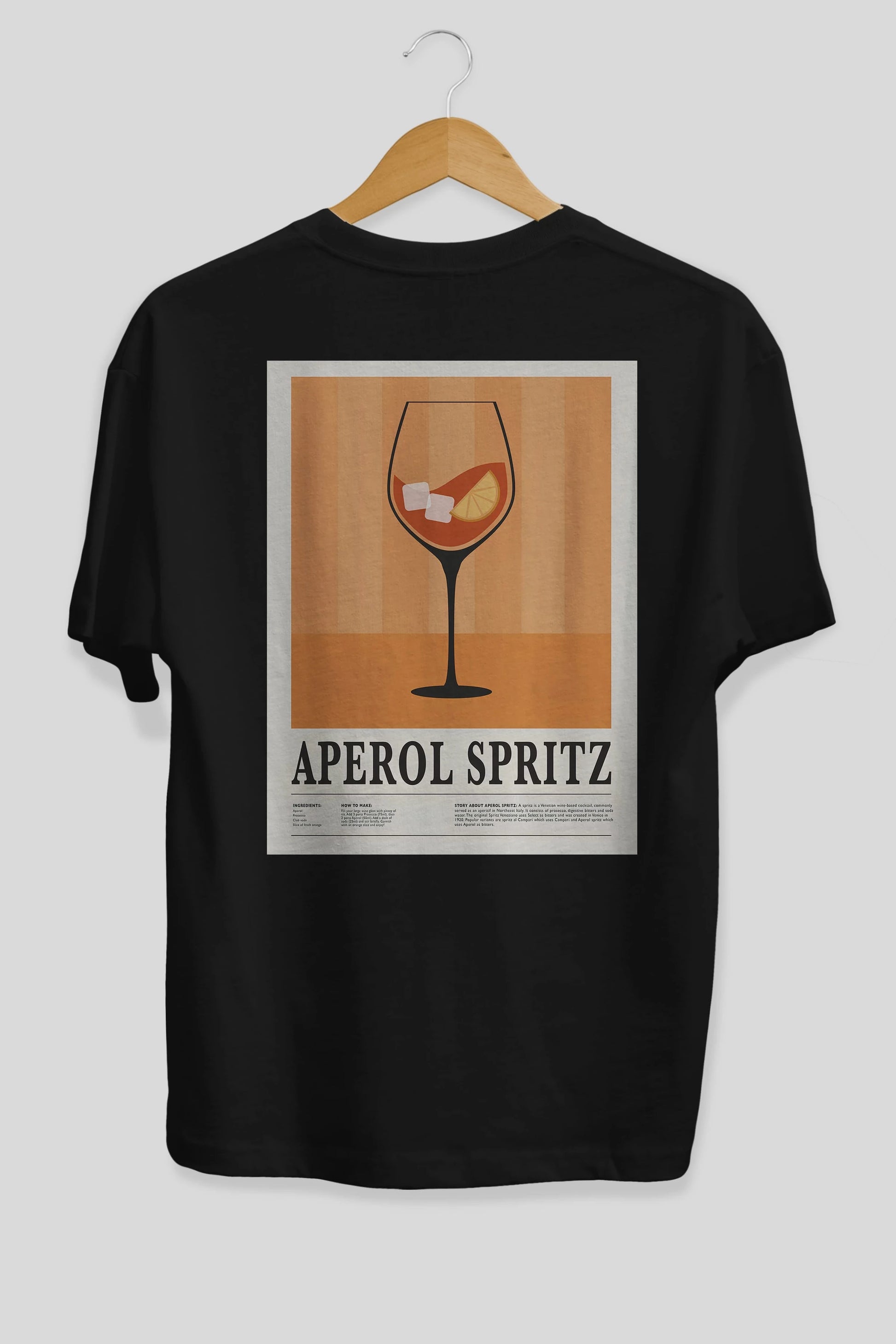 Aperol Spritz 8 Arka Baskılı Oversize t-shirt Erkek Kadın Unisex %100 Pamuk Bisiklet Yaka tişort