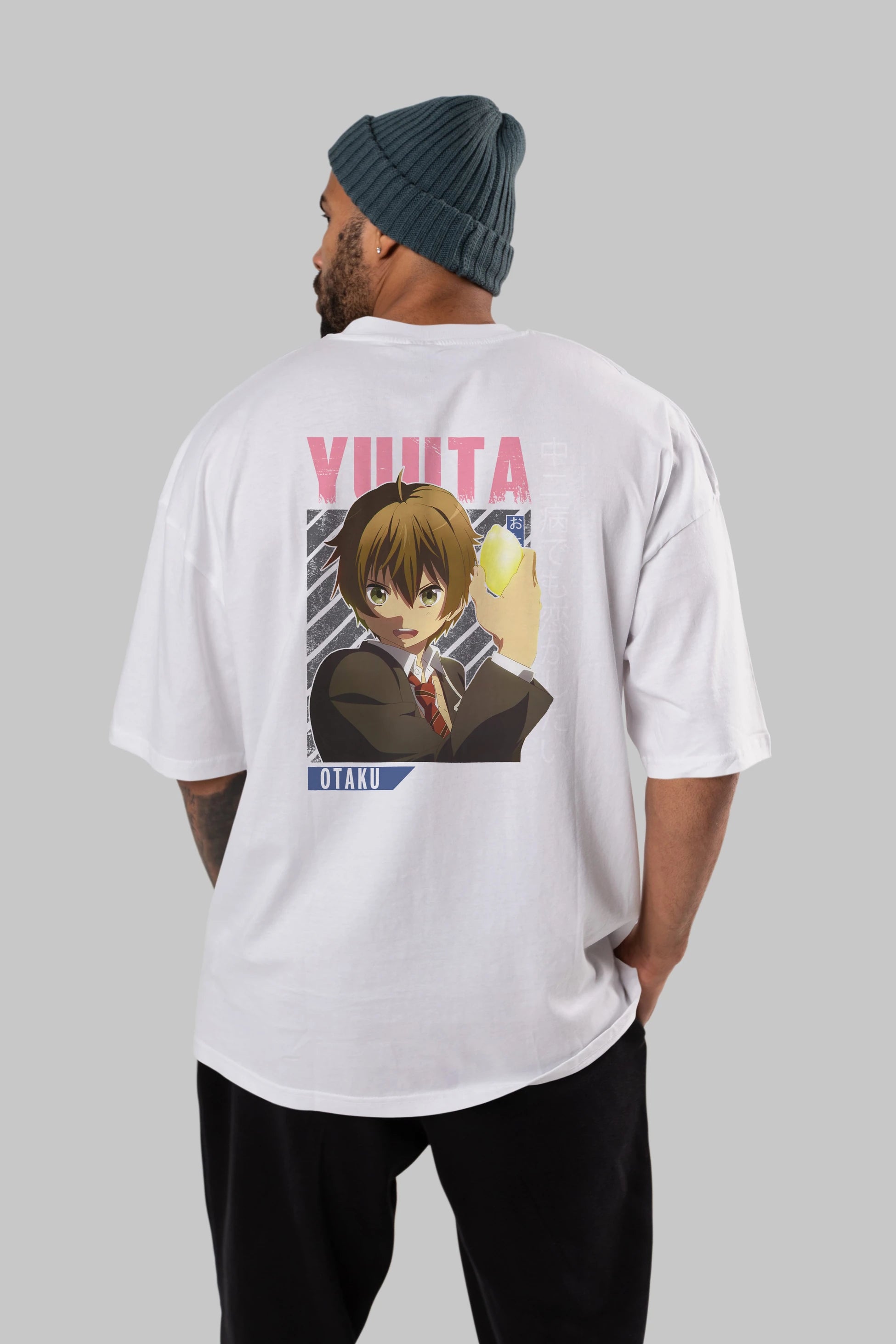 Yuuta Togashi 2 Anime Arka Baskılı Oversize t-shirt Erkek Kadın Unisex