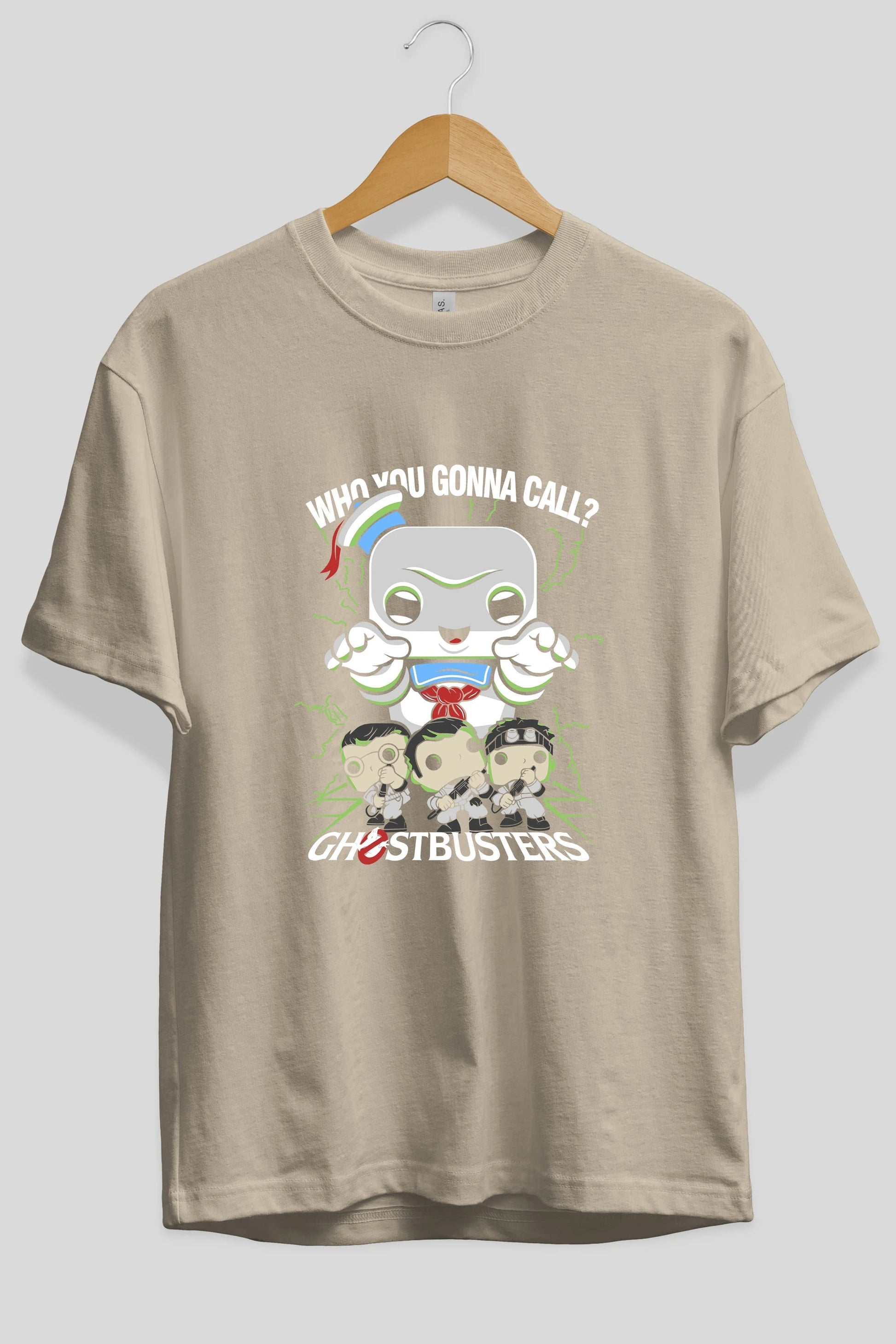Ghostbusters Ön Baskılı Oversize t-shirt Erkek Kadın Unisex %100 Pamuk Bisiklet Yaka tişort