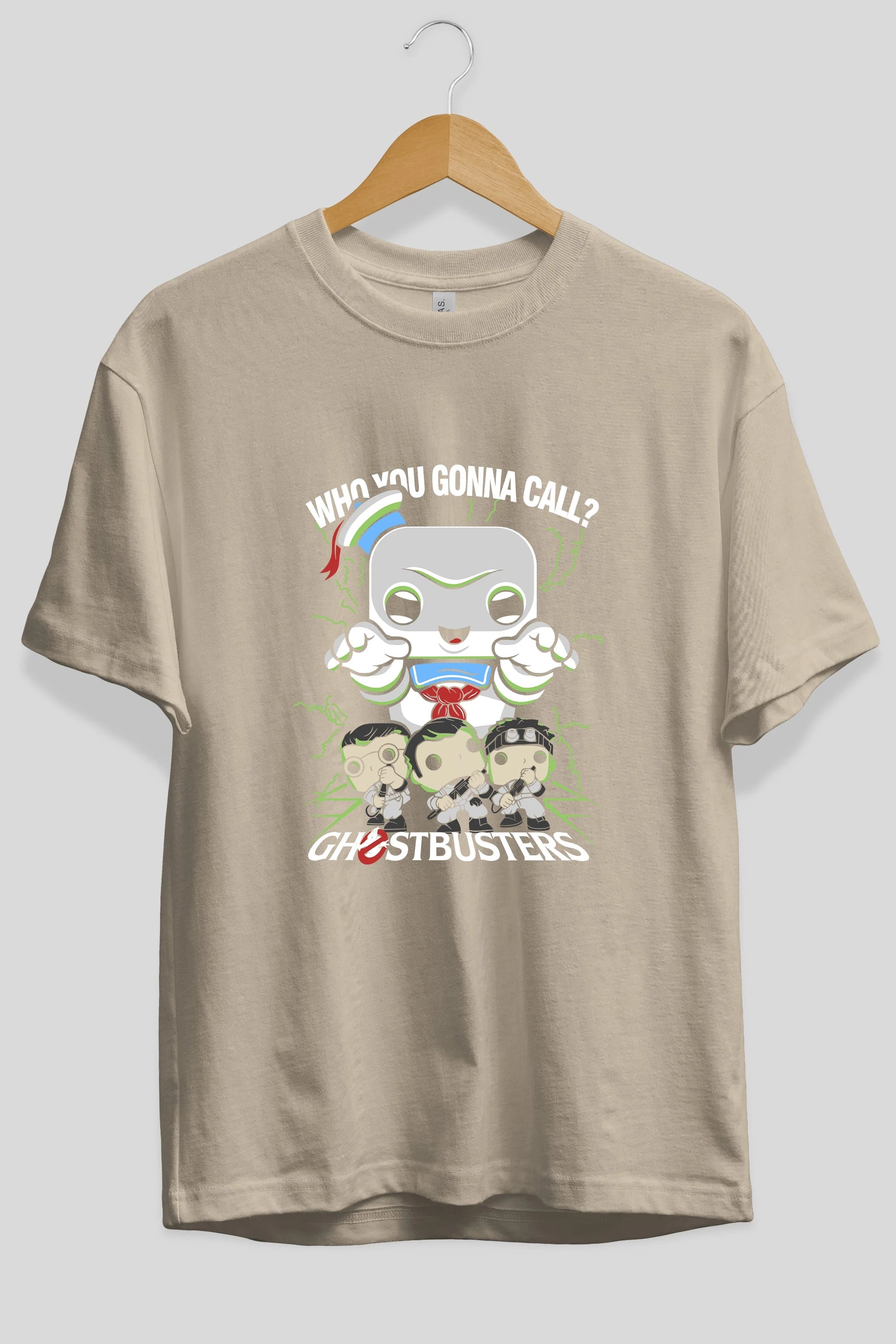 Ghostbusters Ön Baskılı Oversize t-shirt Erkek Kadın Unisex %100 Pamuk Bisiklet Yaka tişort