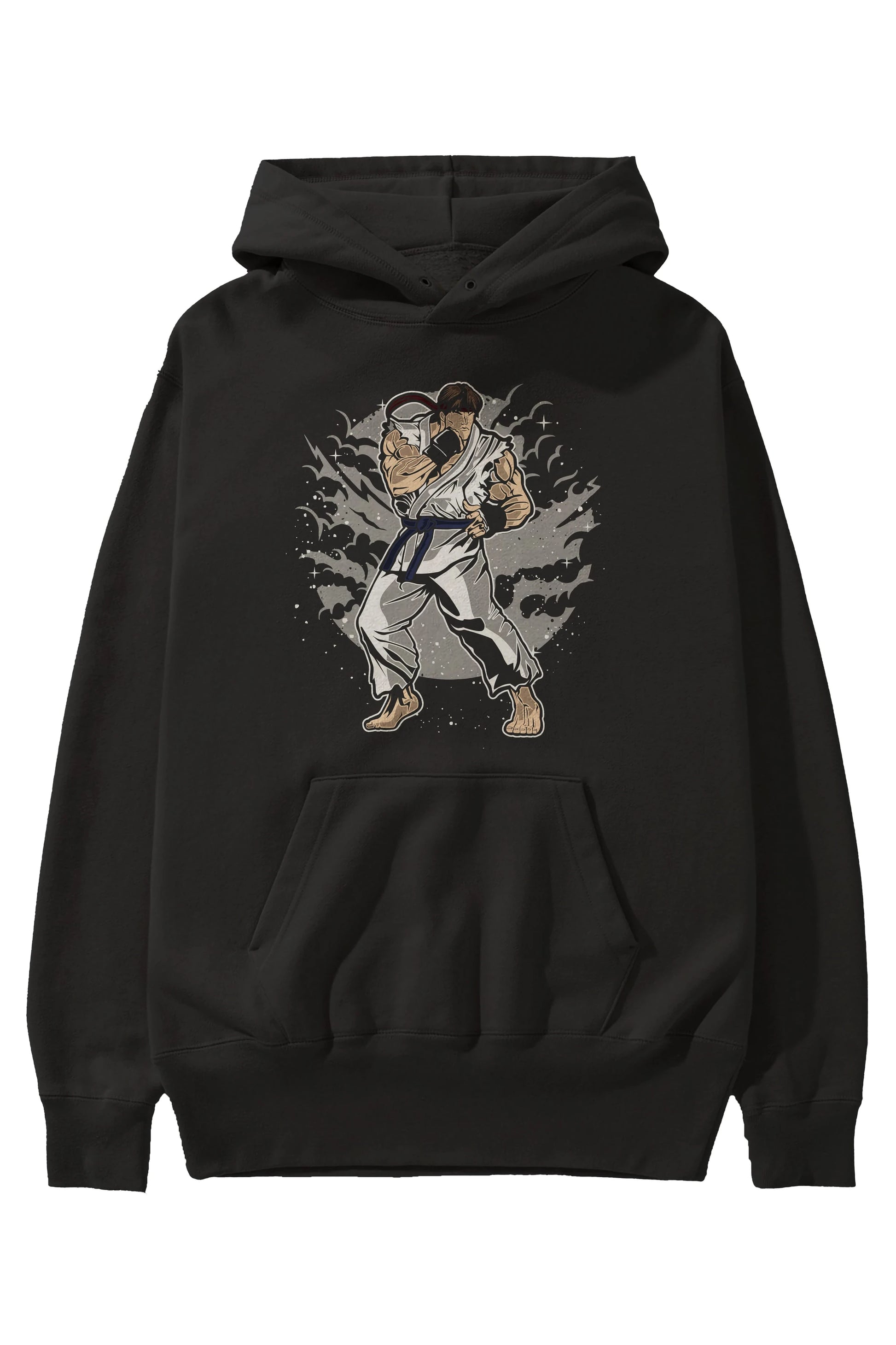 RYU Ön Baskılı Hoodie Oversize Kapüşonlu Sweatshirt Erkek Kadın Unisex