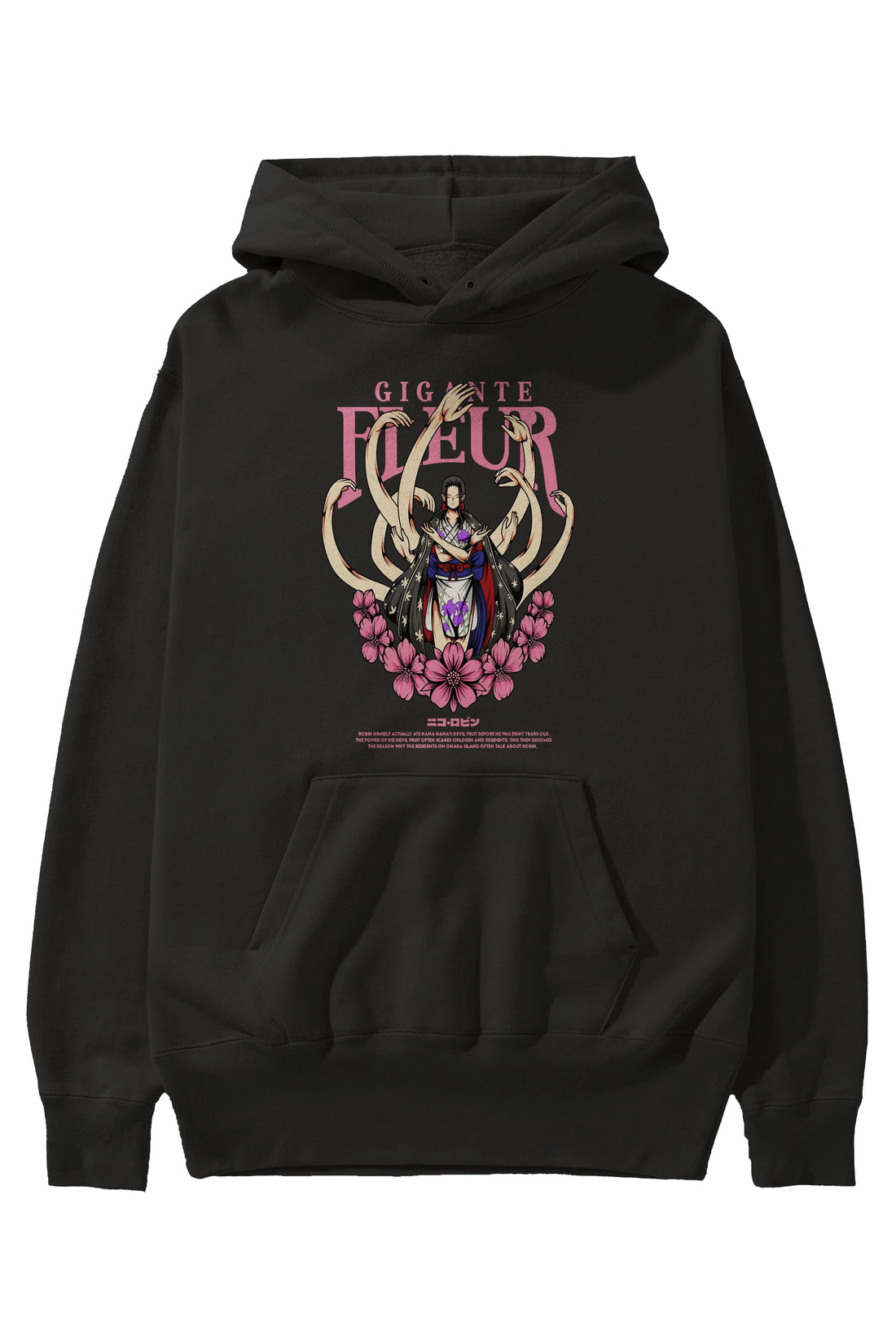 Gigante Fleur Anime Ön Baskılı Hoodie Oversize Kapüşonlu Sweatshirt Erkek Kadın Unisex