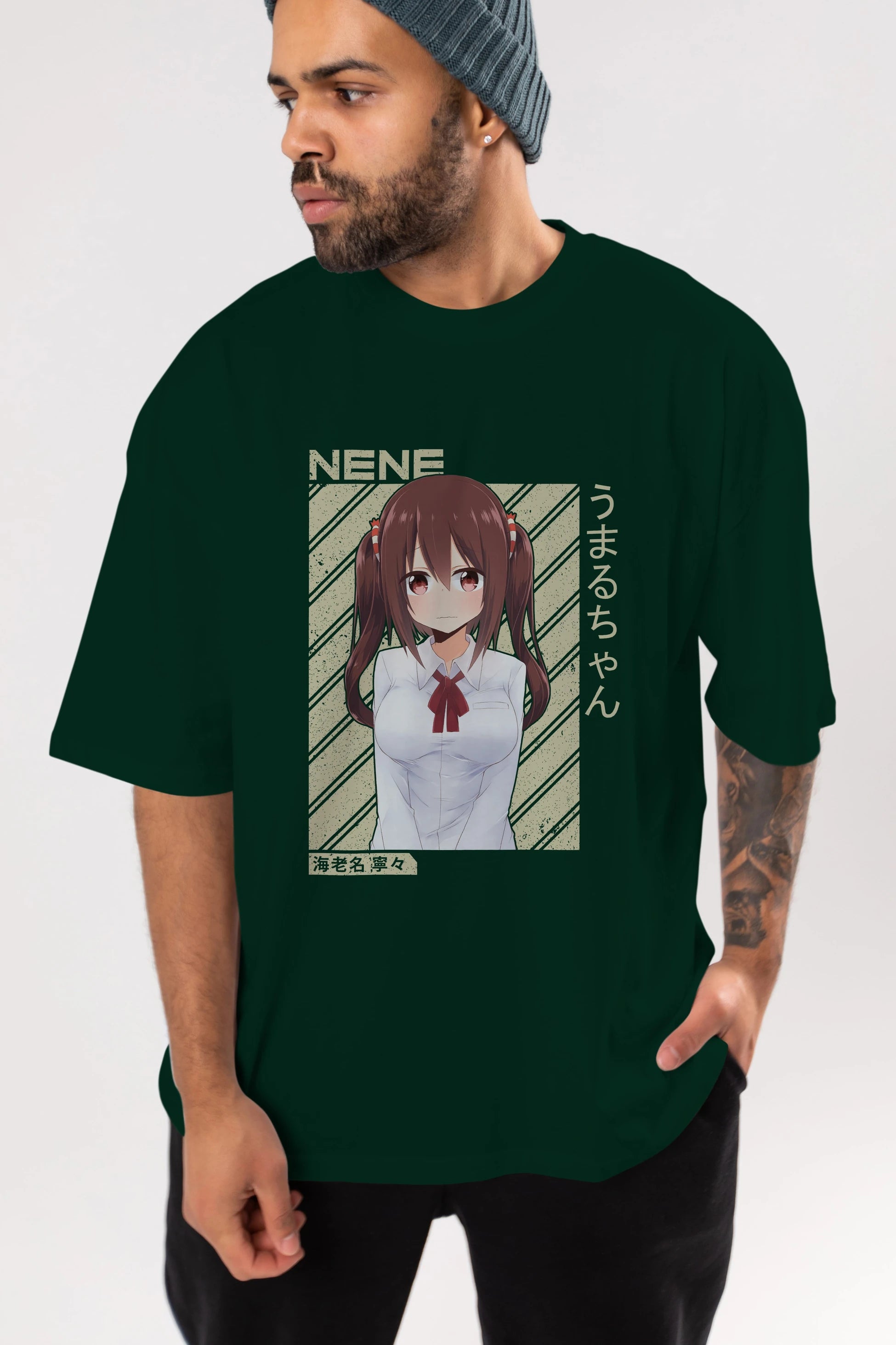 Nene Ebina 1 Anime Ön Baskılı Oversize t-shirt %100 pamuk Erkek Kadın Unisex