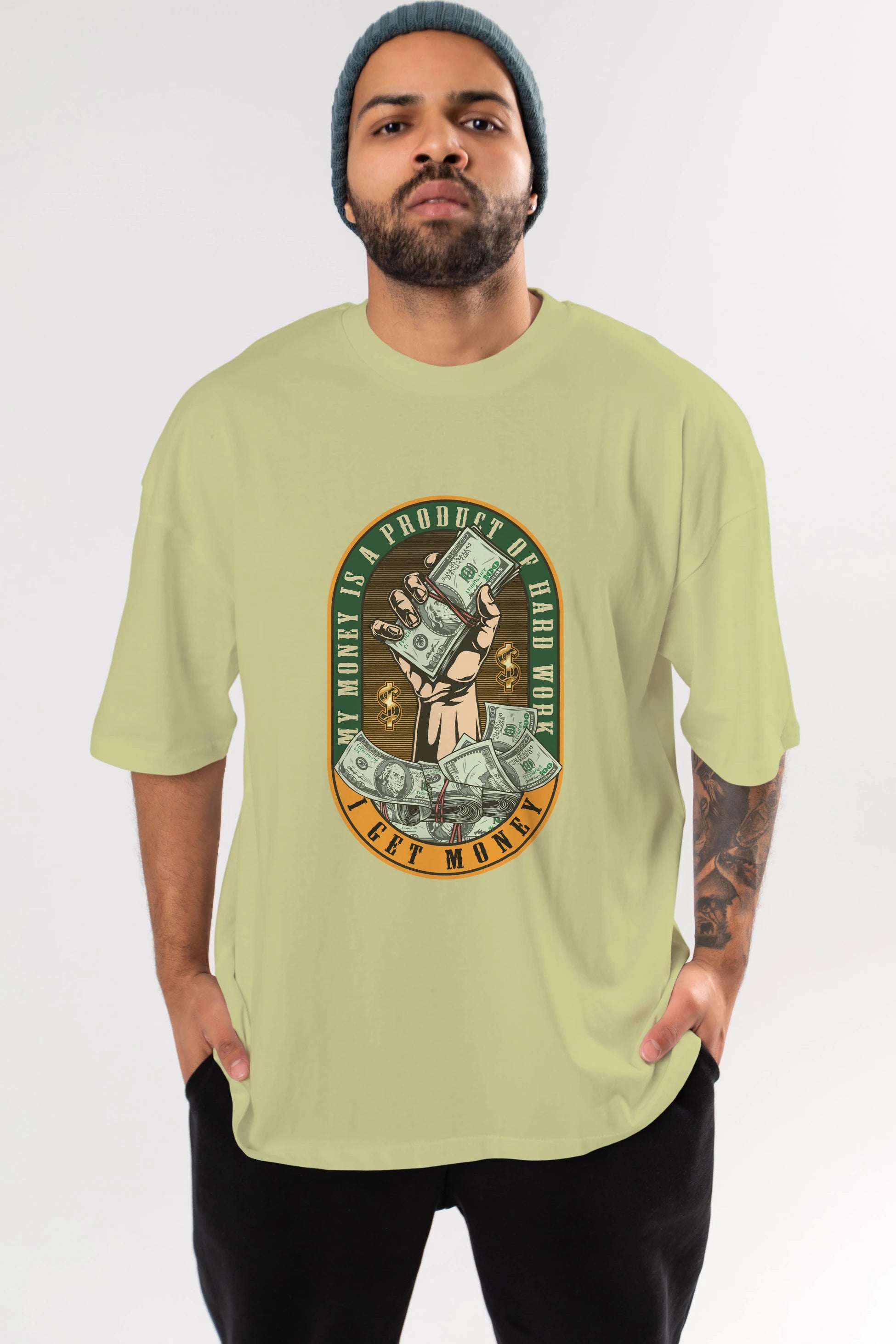 I Get Money Ön Baskılı Oversize t-shirt Erkek Kadın Unisex