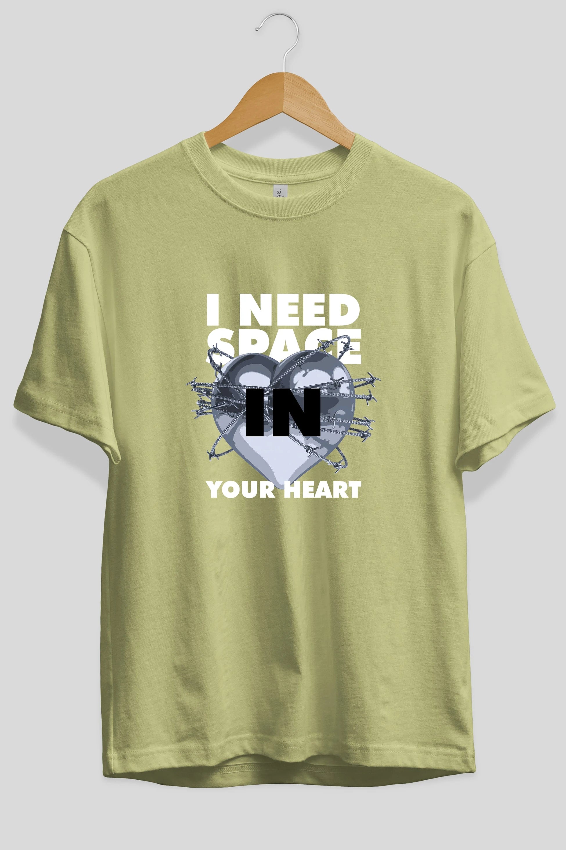 I Need Space Your Heart Ön Baskılı Oversize t-shirt Erkek Kadın Unisex