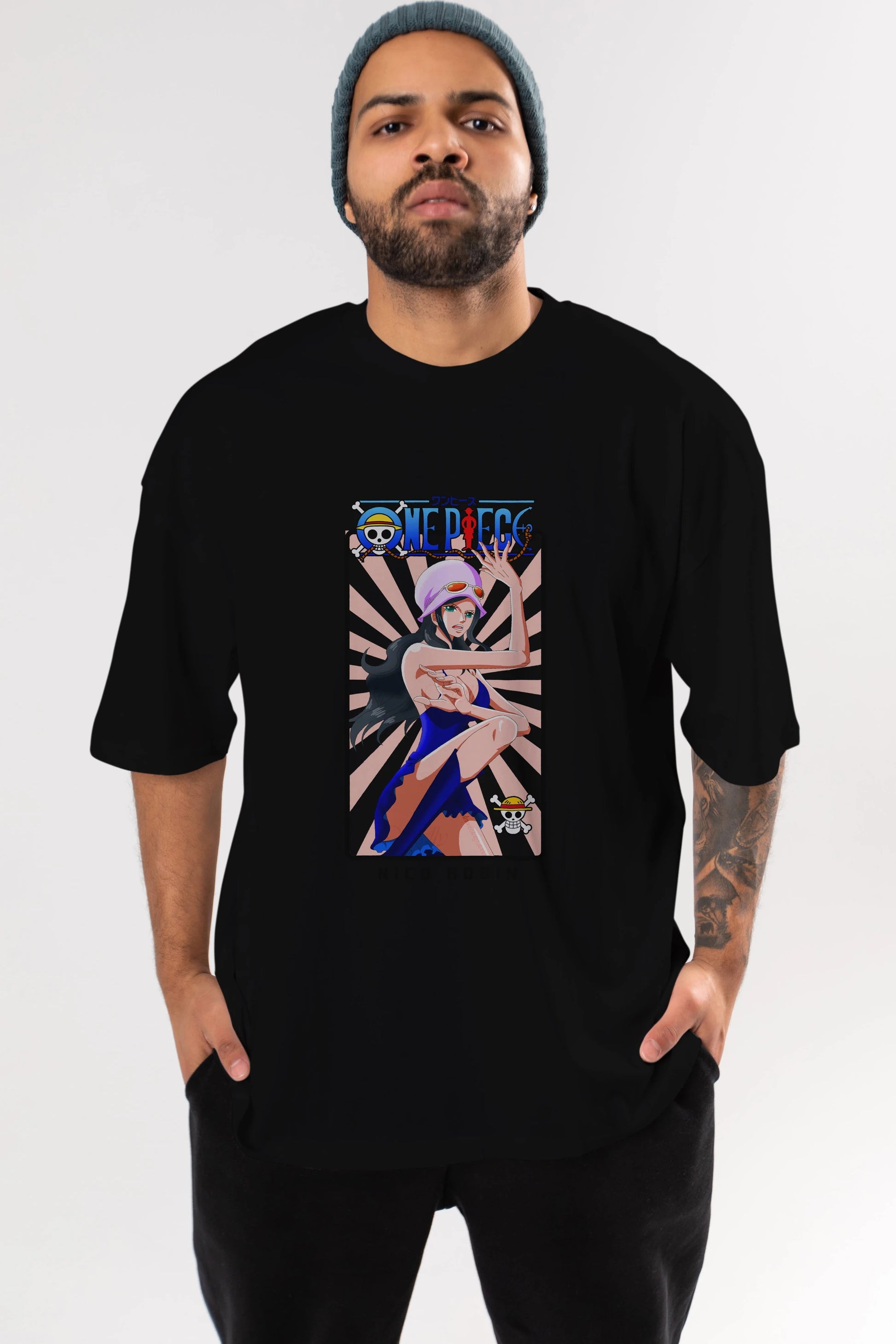Nico Robin Anime Ön Baskılı Oversize t-shirt Erkek Kadın Unisex