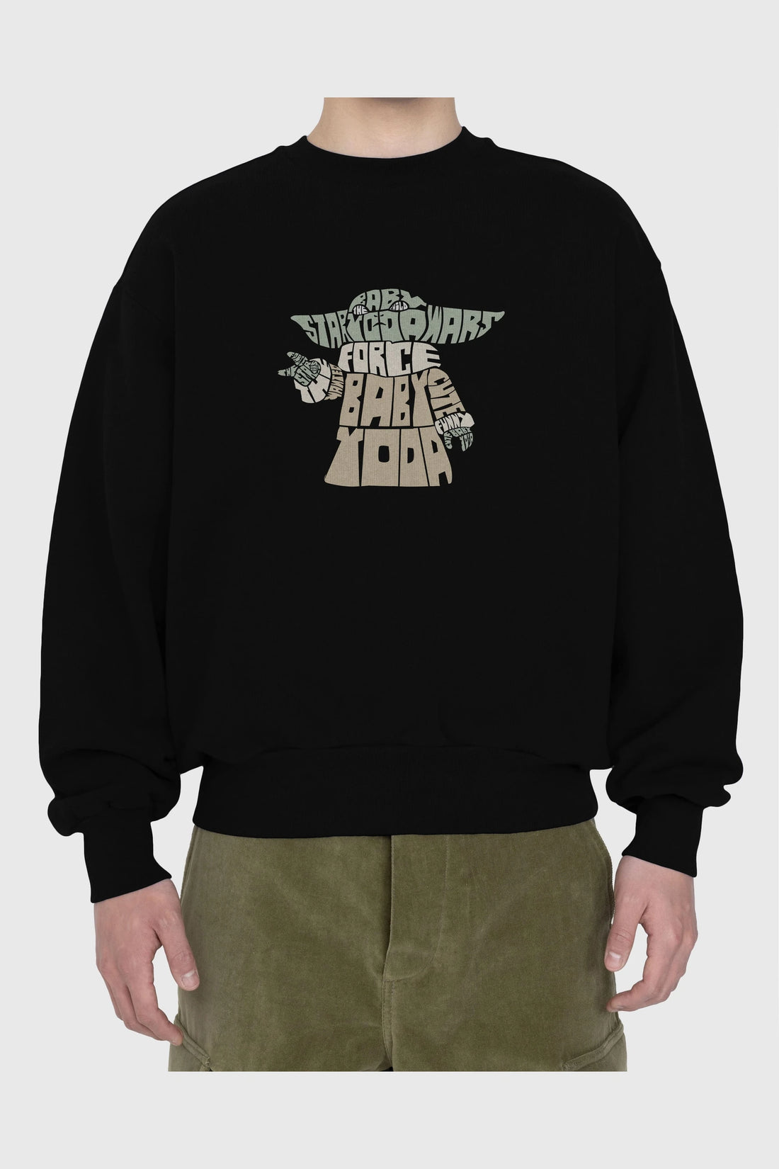 Baby Yoda Ön Baskılı Oversize Sweatshirt Erkek Kadın Unisex