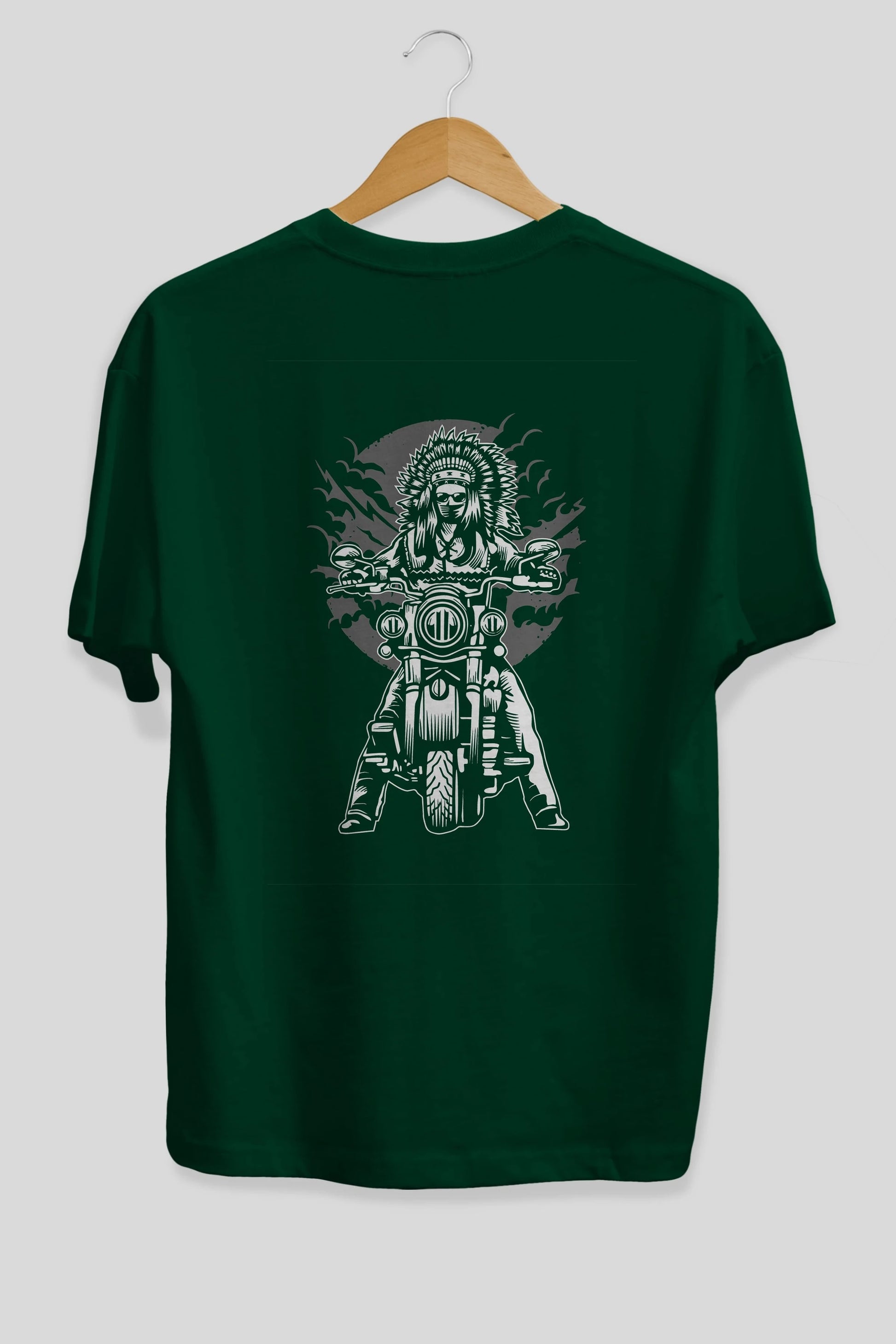 Indian Chief Motorcycle Arka Baskılı Oversize t-shirt Erkek Kadın Unisex %100 Pamuk