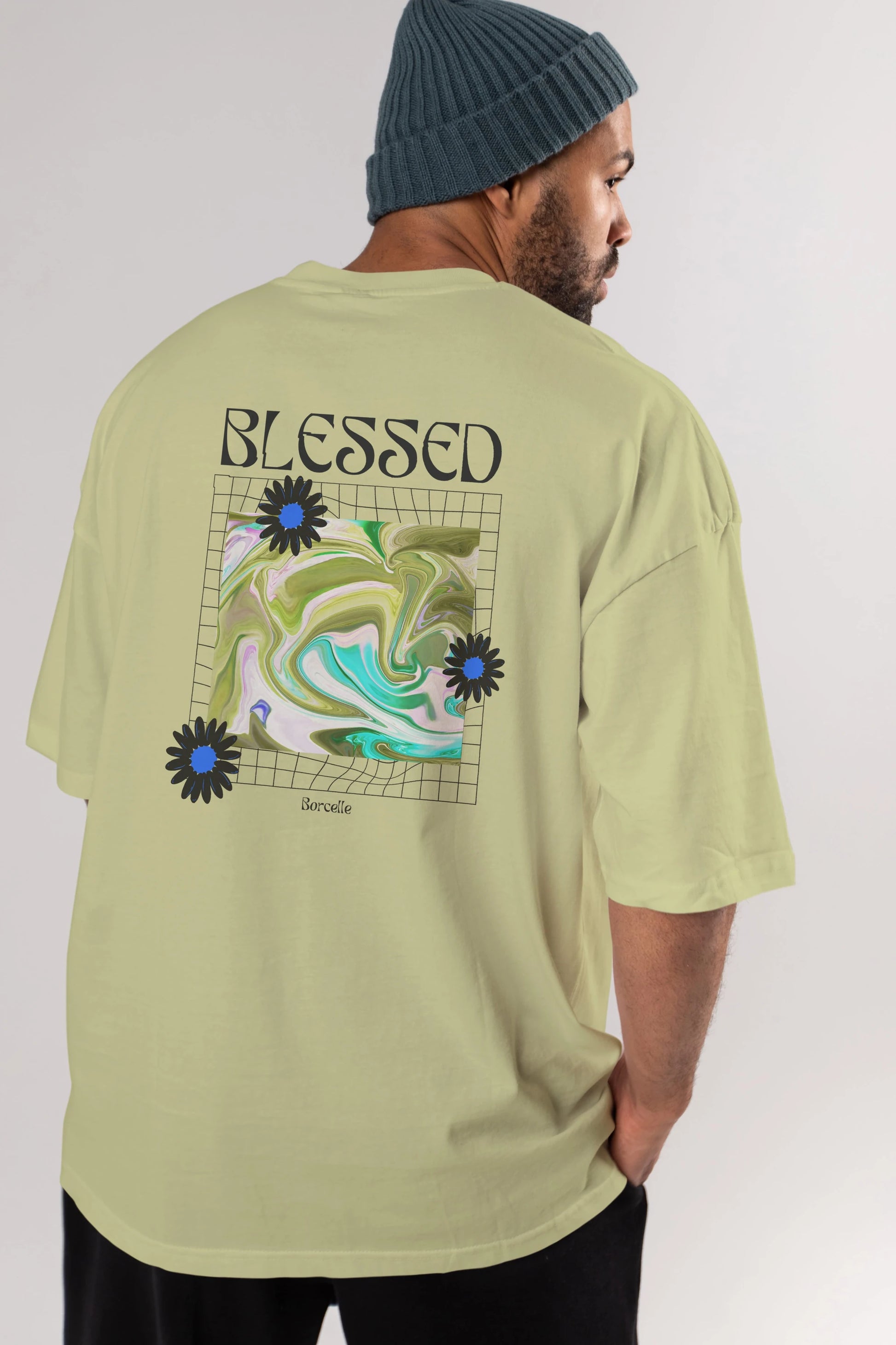Blessed Arka Baskılı Oversize t-shirt Erkek Kadın Unisex