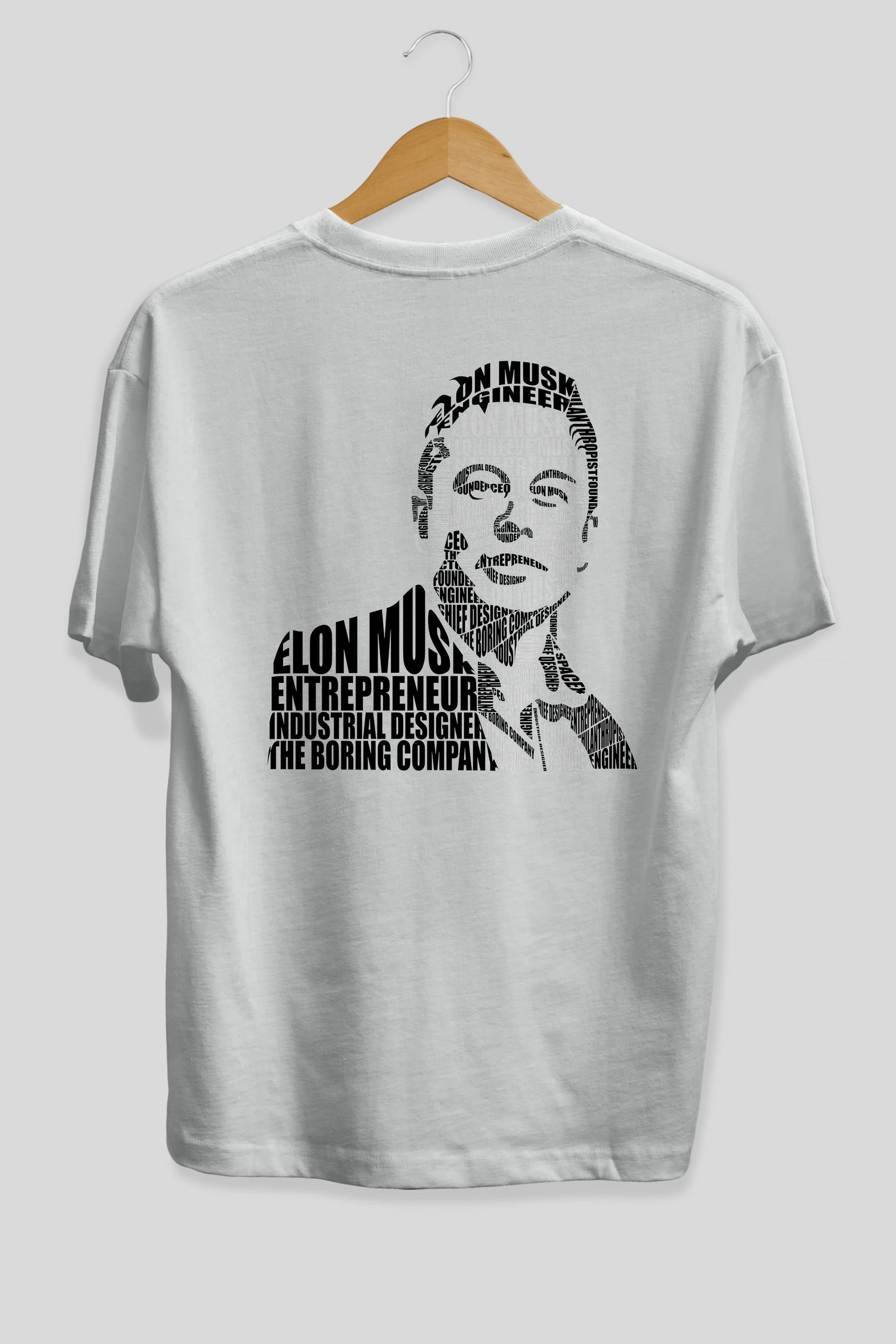 Elon Musk Calligram Arka Baskılı Oversize t-shirt %100 pamuk Erkek Kadın Unisex