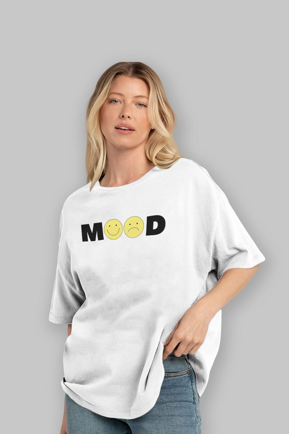 Mood Ön Baskılı Oversize t-shirt Erkek Kadın Unisex