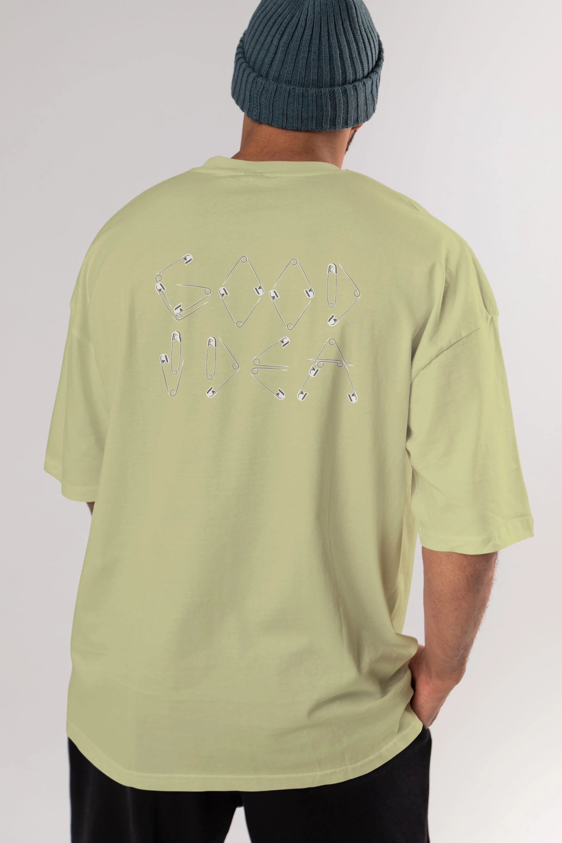 Good Idea Arka Baskılı Oversize t-shirt %100 pamuk Erkek Kadın Unisex