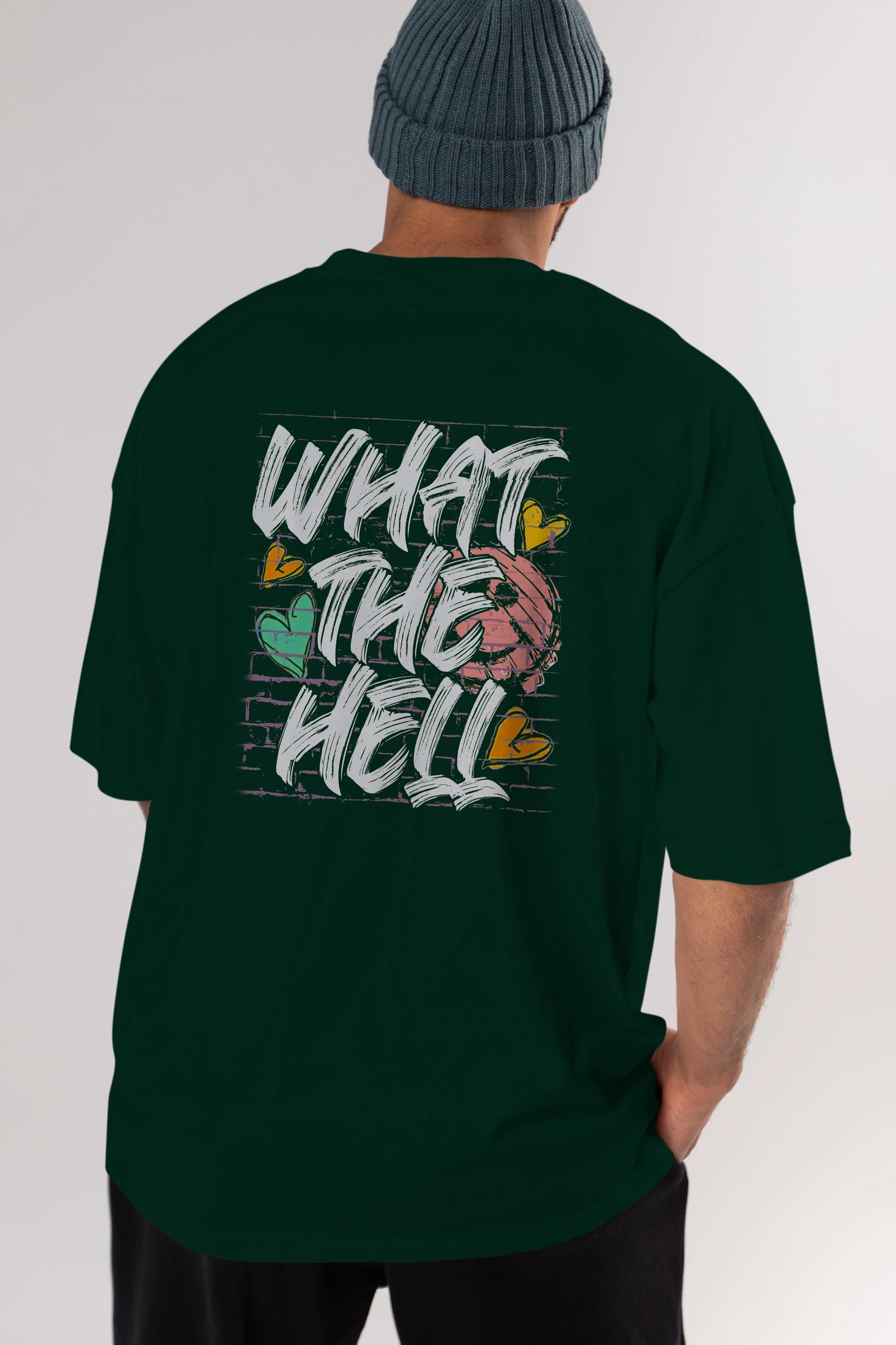 What The Hell Arka Baskılı Oversize t-shirt Erkek Kadın Unisex