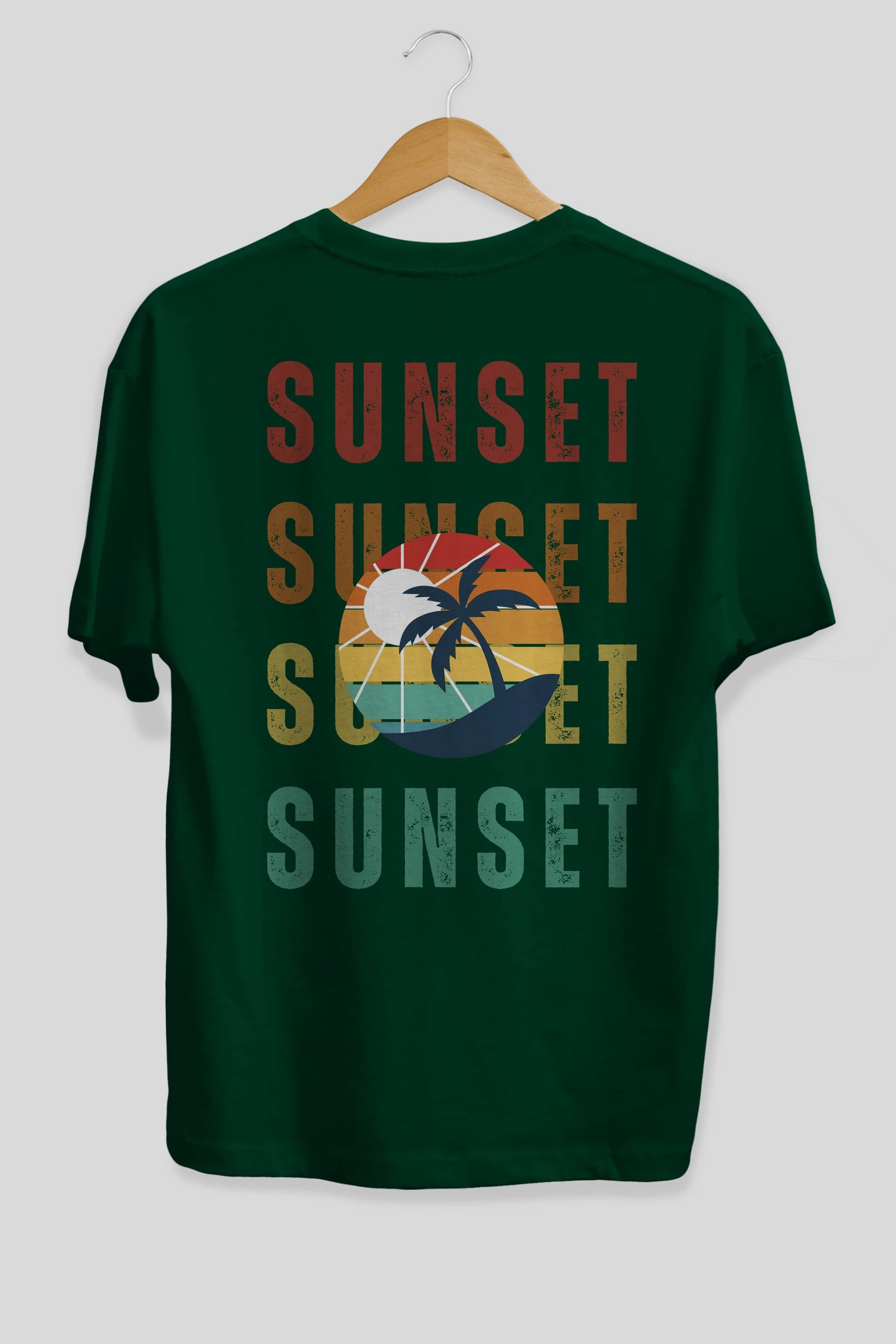 Sunset Yazılı Arka Baskılı Oversize t-shirt Erkek Kadın Unisex
