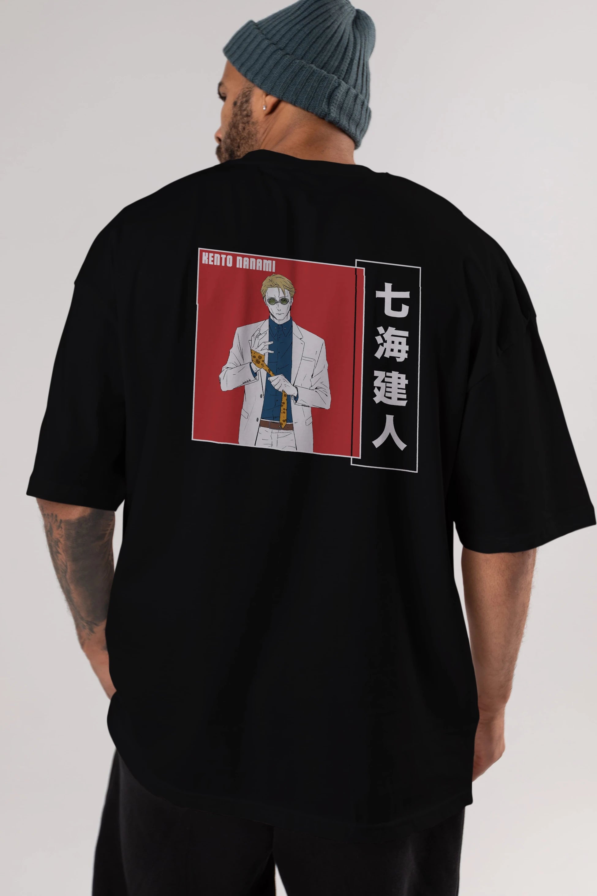 Kento Nanami 1 Anime Arka Baskılı Oversize t-shirt Erkek Kadın Unisex