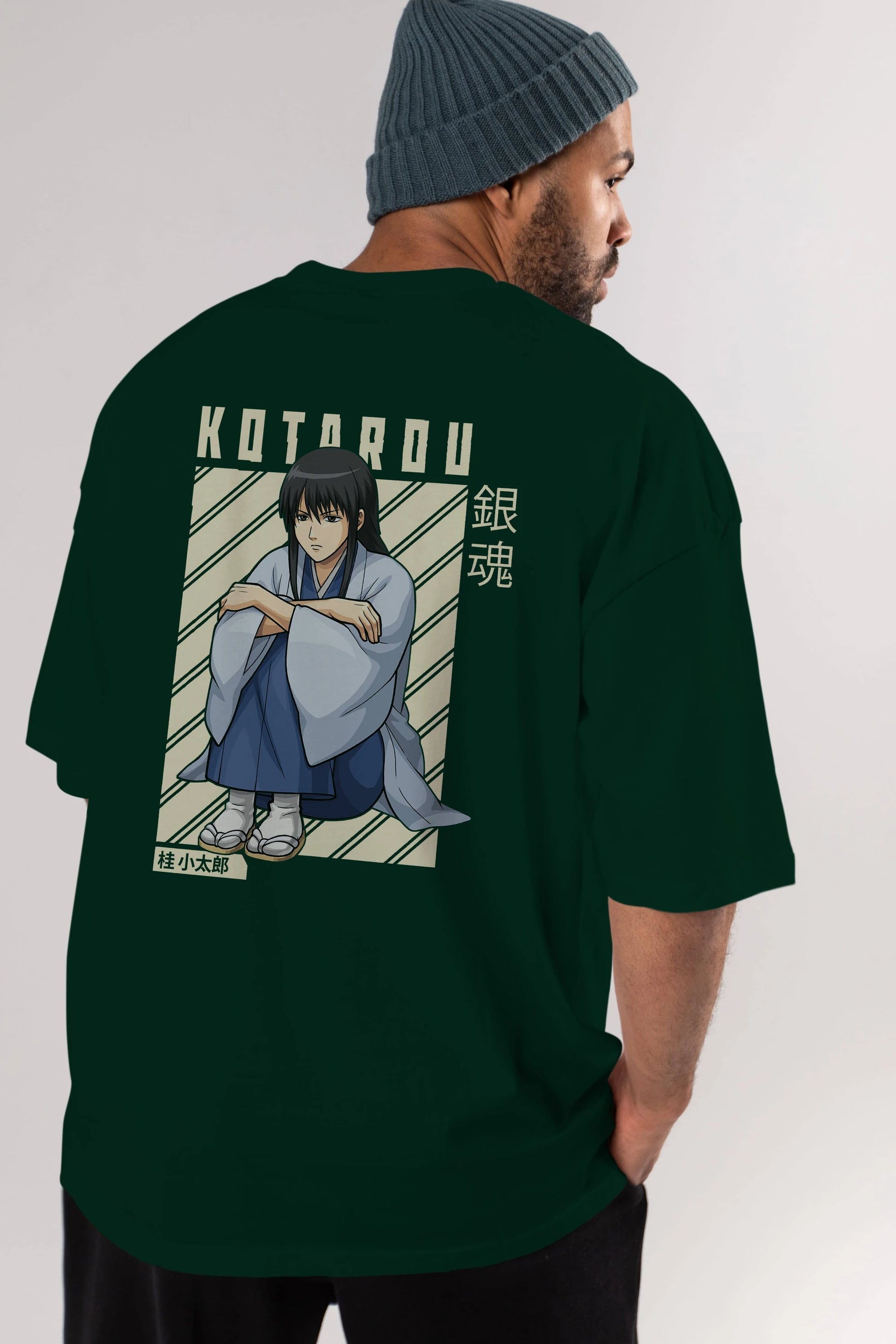 Kotarou Katsura GINTAMA Anime Arka Baskılı Oversize t-shirt Erkek Kadın Unisex