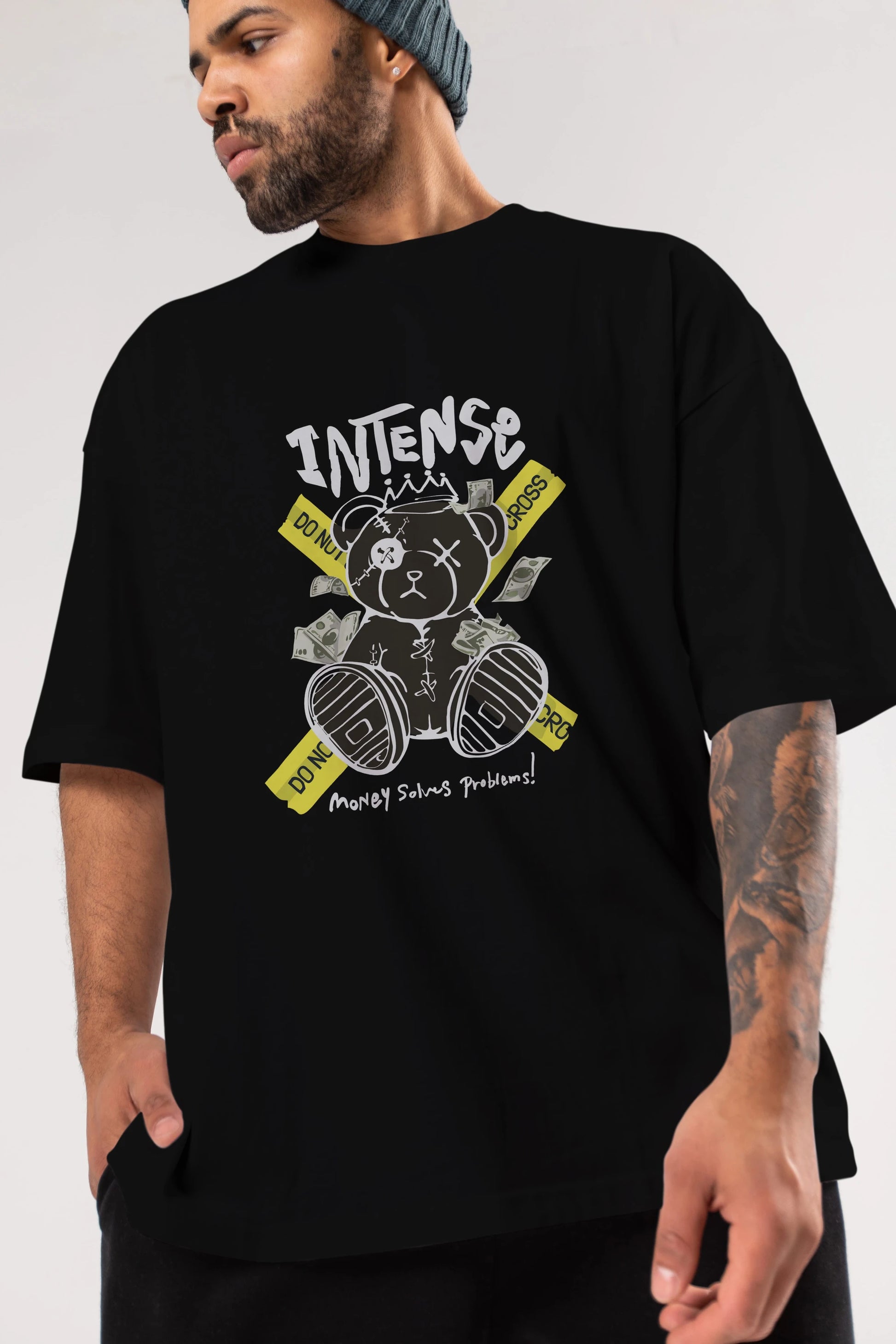 Teddy Bear intense Ön Baskılı Oversize t-shirt Erkek Kadın Unisex