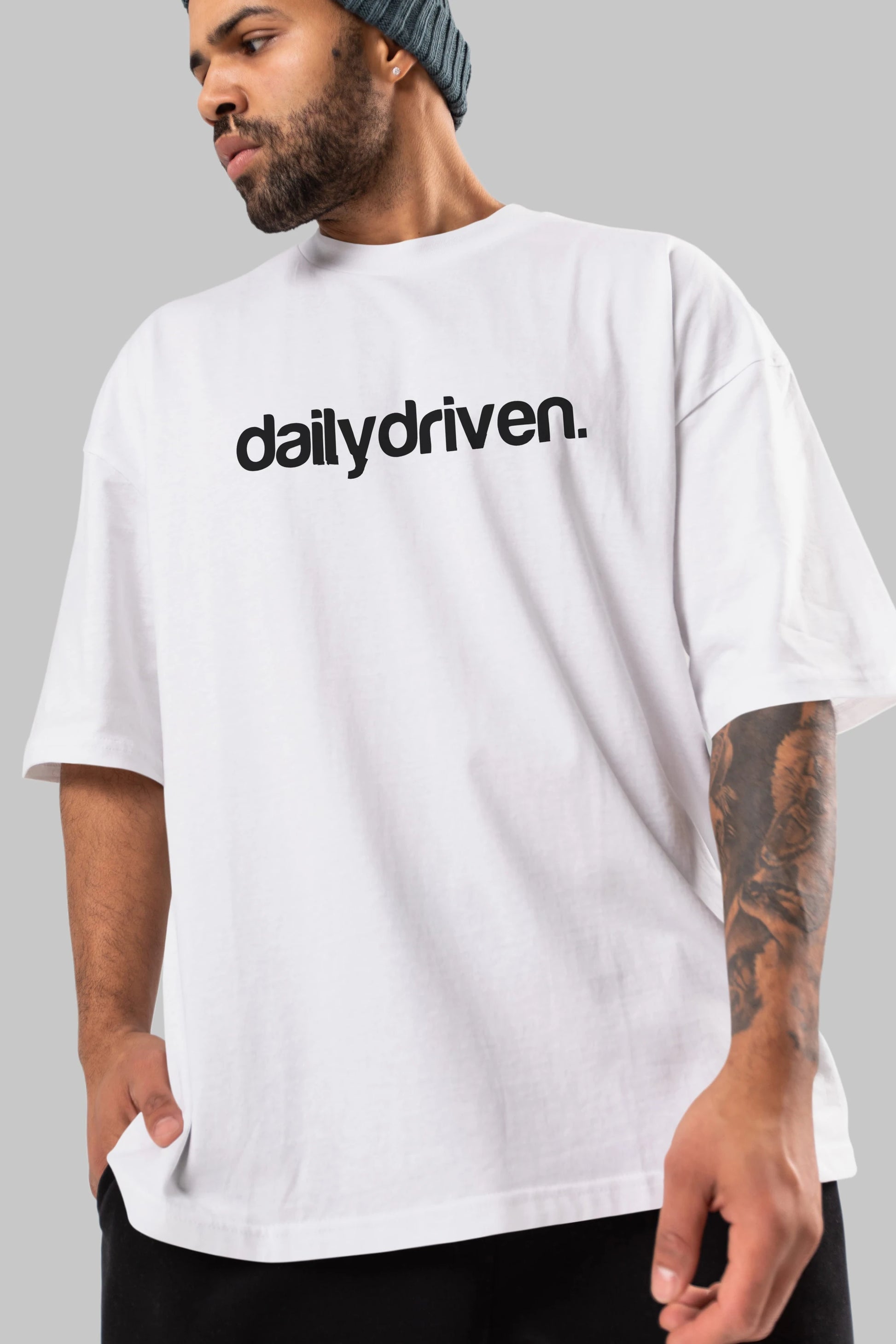 Dailydriven Ön Baskılı Oversize t-shirt %100 pamuk Erkek Kadın Unisex
