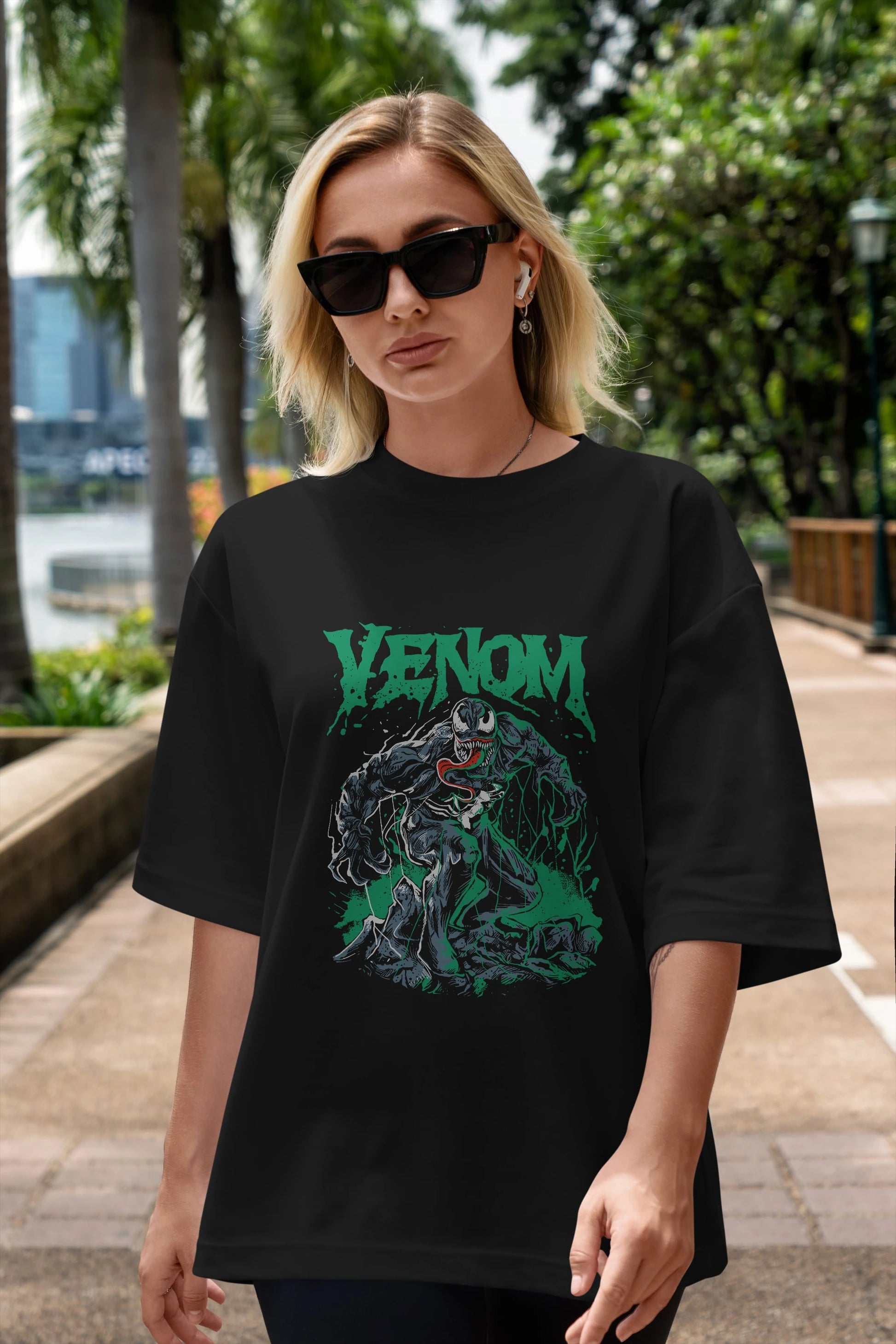 Venom (3) Ön Baskılı Oversize t-shirt Erkek Kadın Unisex %100 Pamuk Bisiklet Yaka tişort
