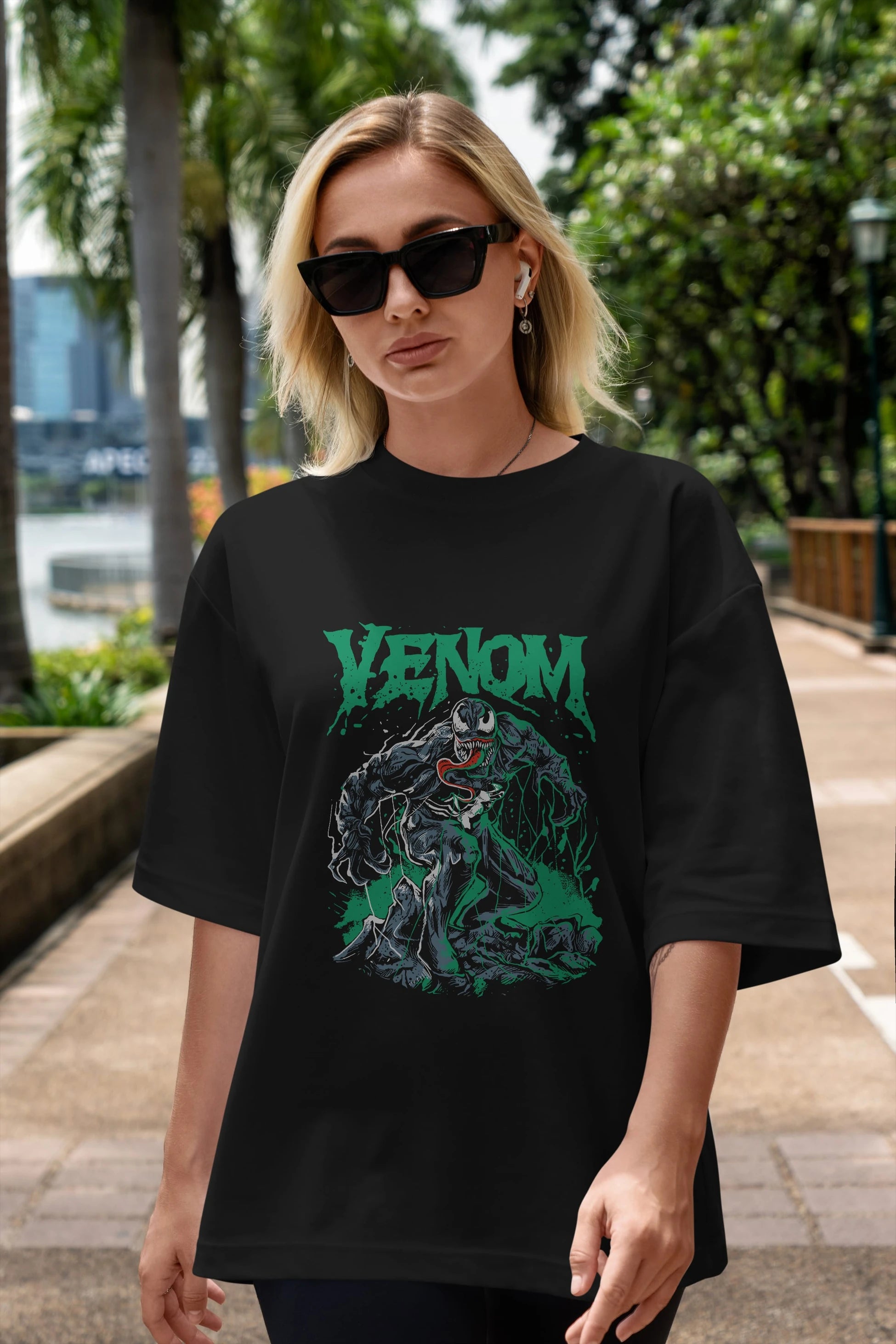 Venom (3) Ön Baskılı Oversize t-shirt Erkek Kadın Unisex %100 Pamuk Bisiklet Yaka tişort