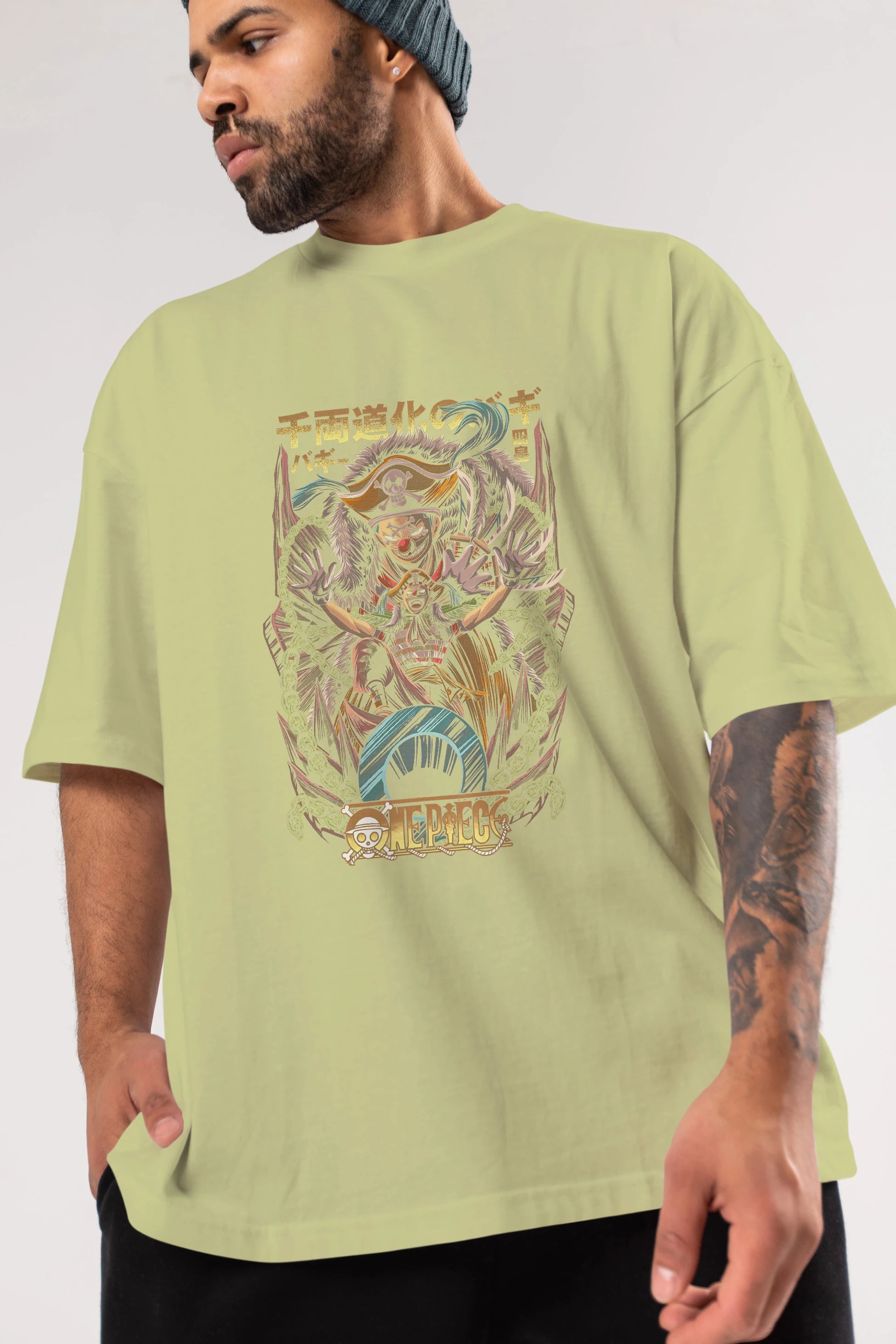 ONE PIECE (5) Anime Ön Baskılı Oversize t-shirt %100 pamuk Erkek Kadın Unisex