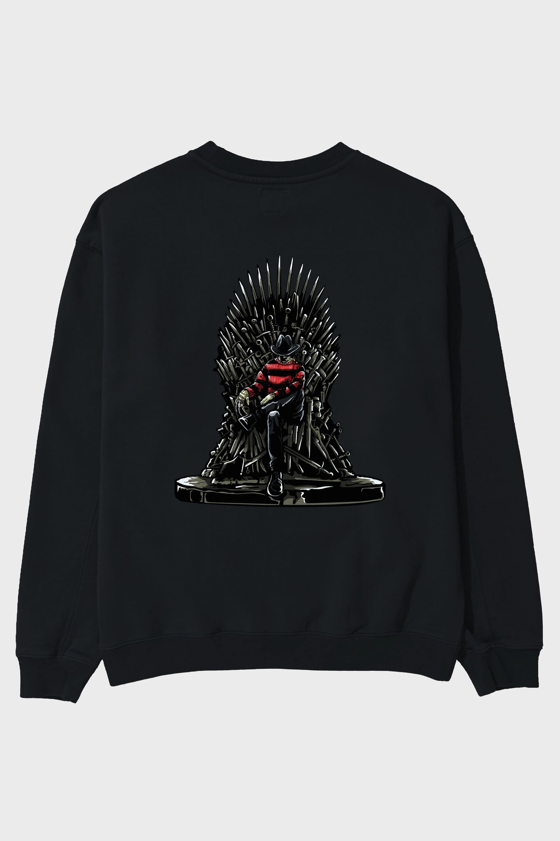 Nightmare Throne Arka Baskılı Oversize Sweatshirt Erkek Kadın Unisex