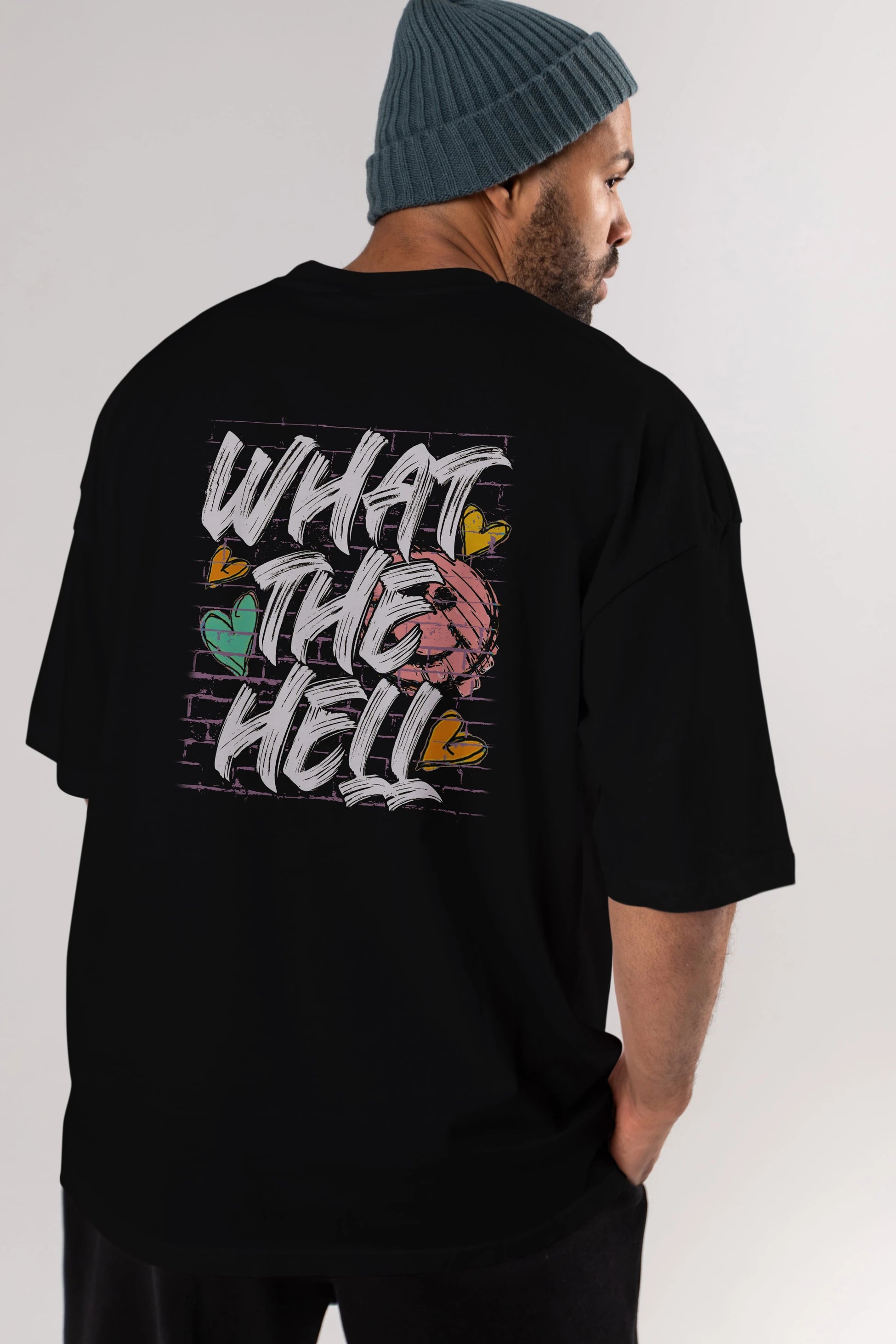 What The Hell Arka Baskılı Oversize t-shirt Erkek Kadın Unisex