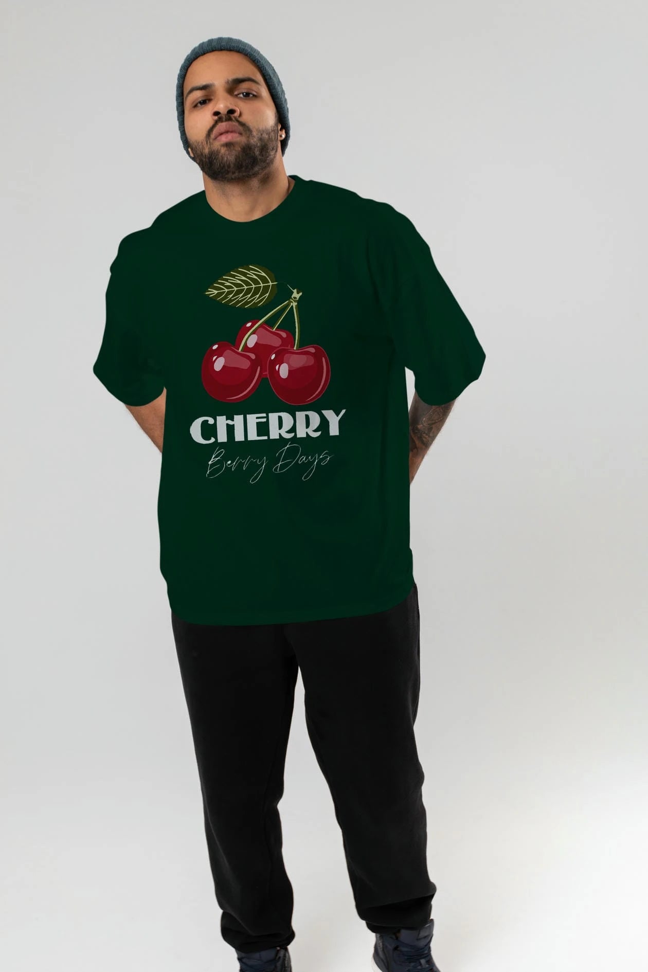 Cherry Cherries 12 Ön Baskılı Oversize t-shirt Erkek Kadın Pamuk Bisiklet Yaka tişort